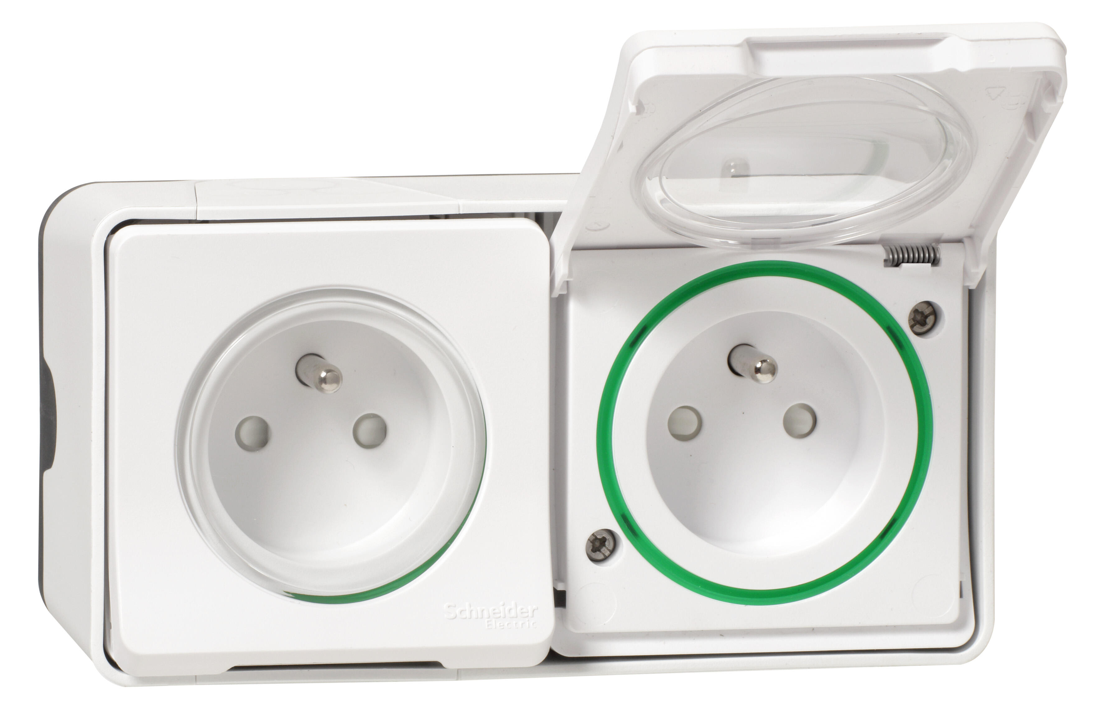 Double prise avec terre saillie Mureva Styl, SCHNEIDER ELECTRIC, blanc - 4
