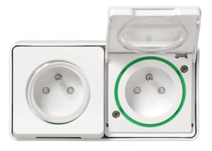 Double prise avec terre saillie Mureva Styl, SCHNEIDER ELECTRIC, blanc Leroy Merlin Les bons plans des petits projets avant l'été
