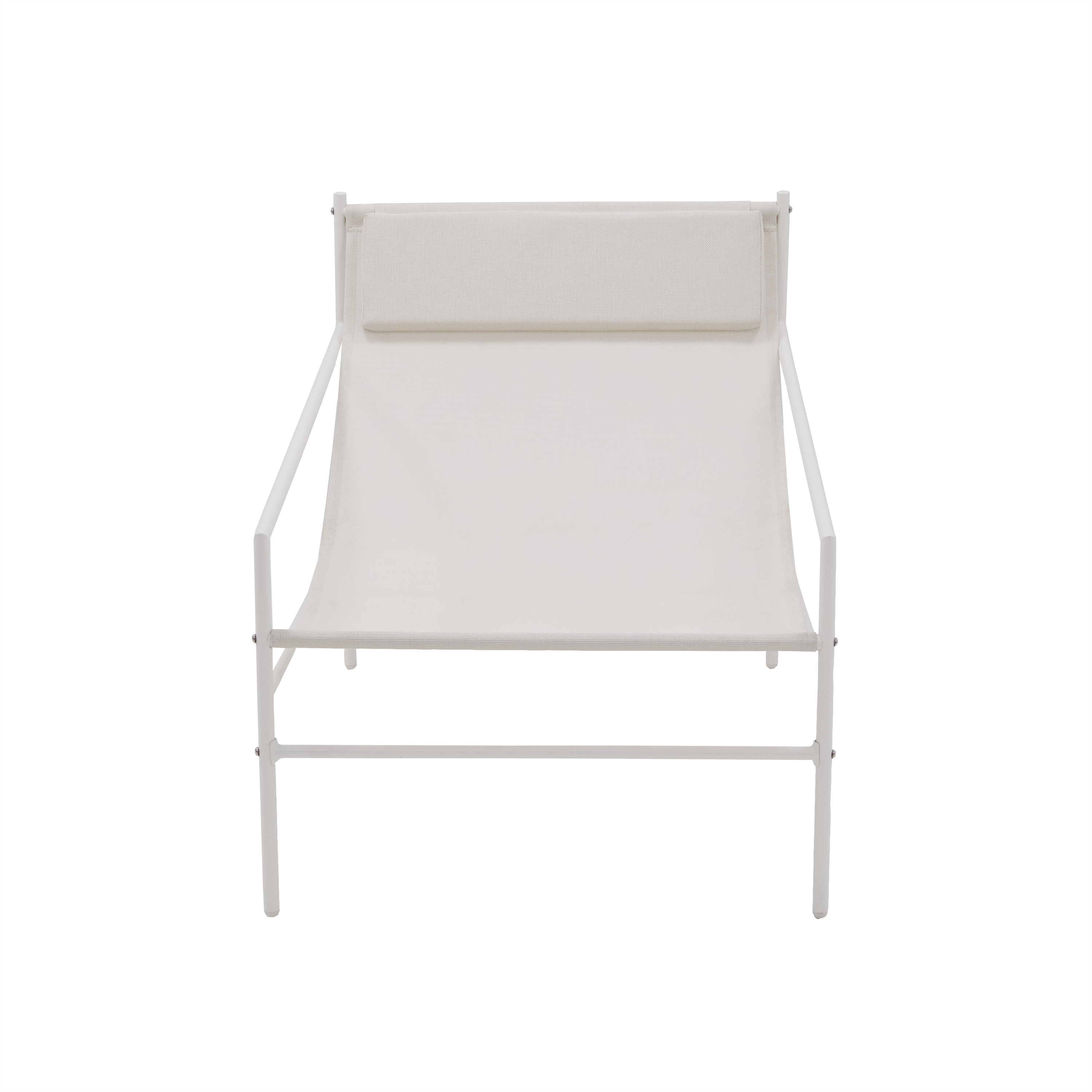 Fauteuil relax en acier et textilène blanc Rio NATERIAL - 9