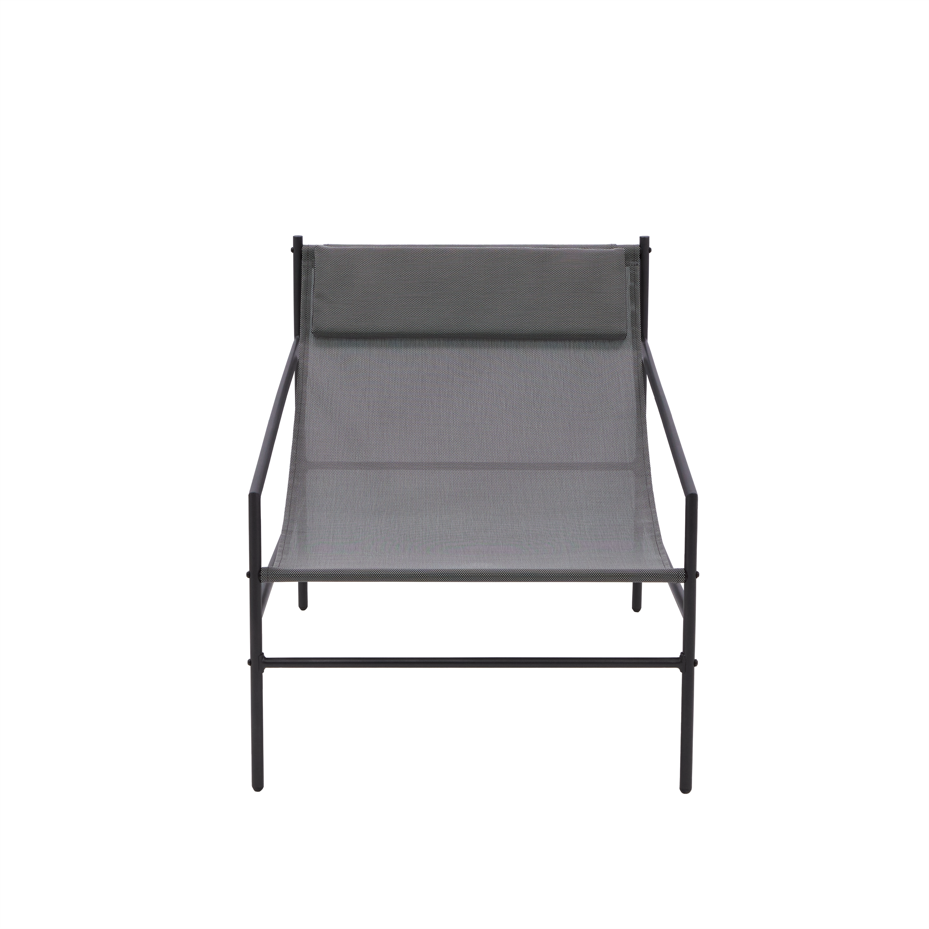 Fauteuil relax en acier et textilène gris Rio NATERIAL - 10