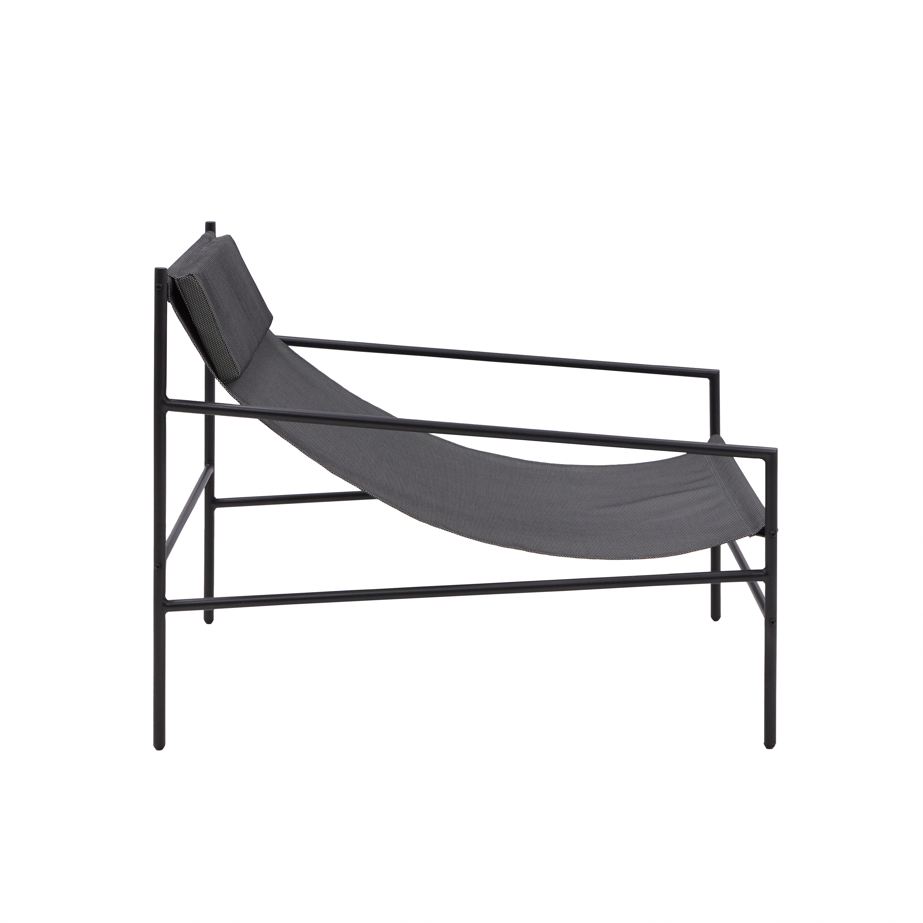 Silla de jardín naterial rio de acero negro 67.5 x 75 x 96.5 cm