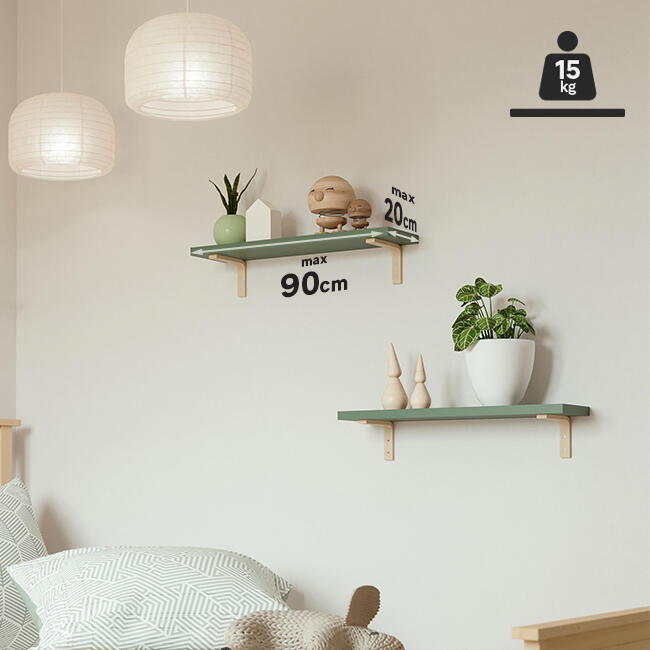 2 escuadras para baldas Spaceo Ply en madera Al. 10 x An. 15 cm, carga máxima 15 kg - 4