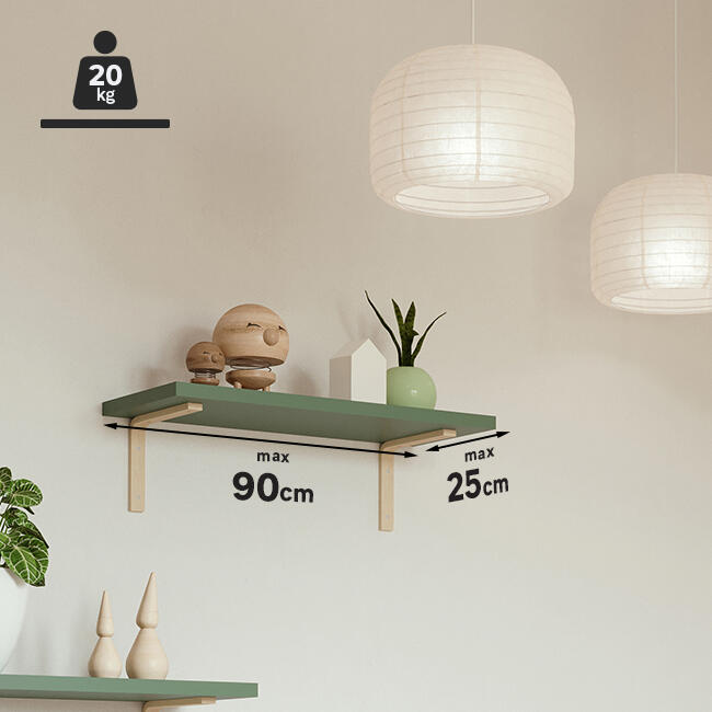 2 escuadras para baldas Spaceo Ply en madera Alt. 15 x An 20 cm, carga máxima 20 kg - 4
