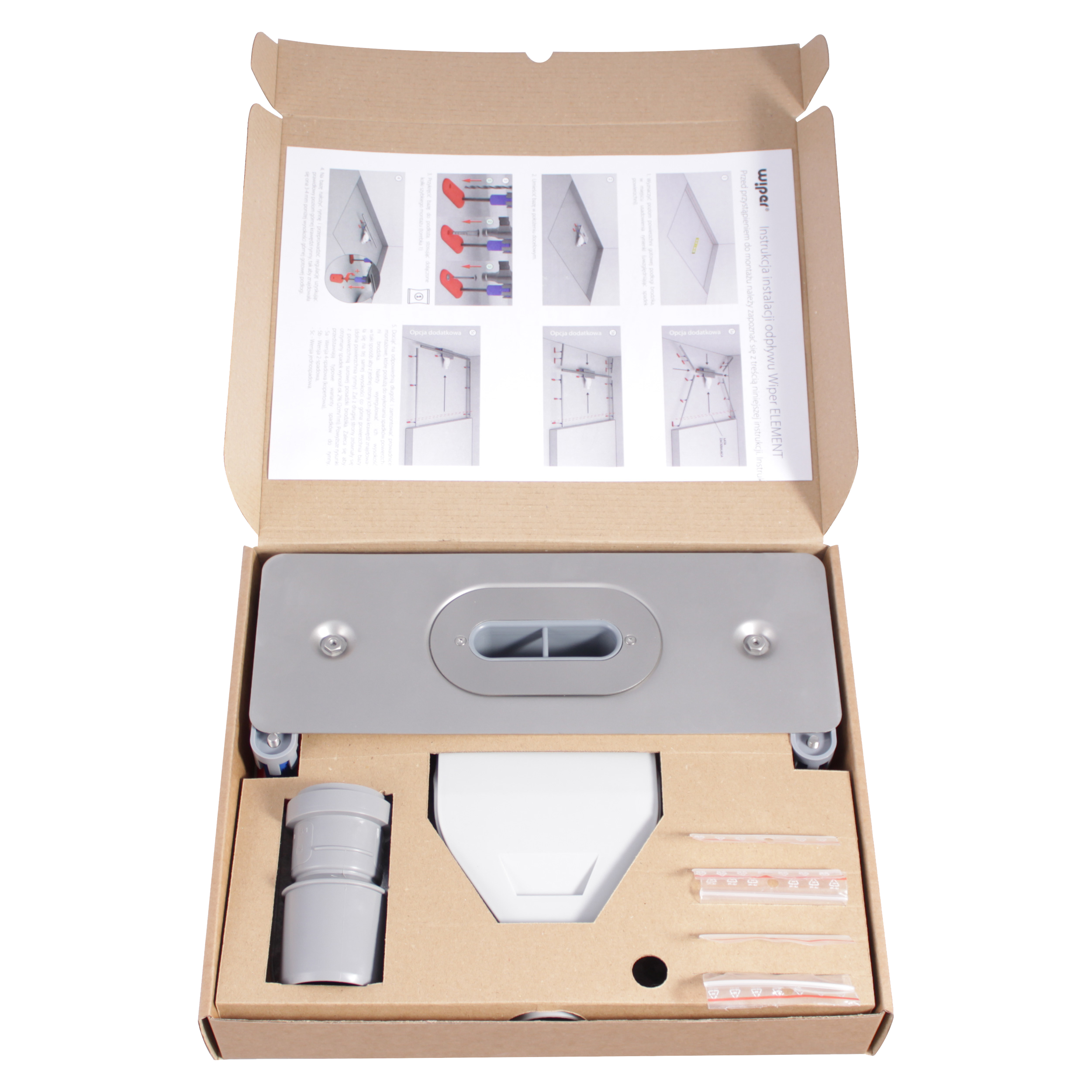 Baza odpływu liniowego prysznicowego 50 mm ELEMENT WIPER - 6