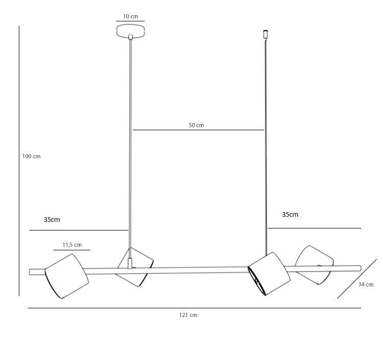 Lampa wisząca Bot czarna 4 x AR111 Aldex - 3