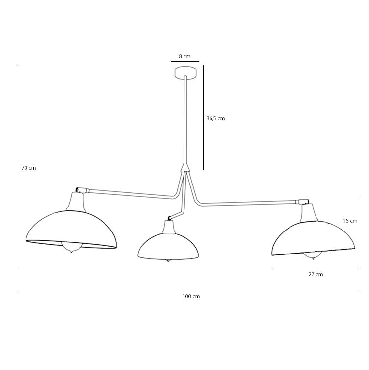 Lampa wisząca Escape czarna 3 x E27 Aldex - 2