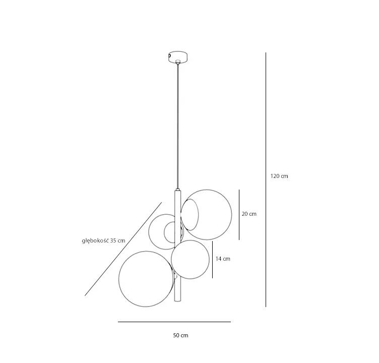 Lampa wisząca Bloom złota multicolor 4 x G9 Aldex - 3