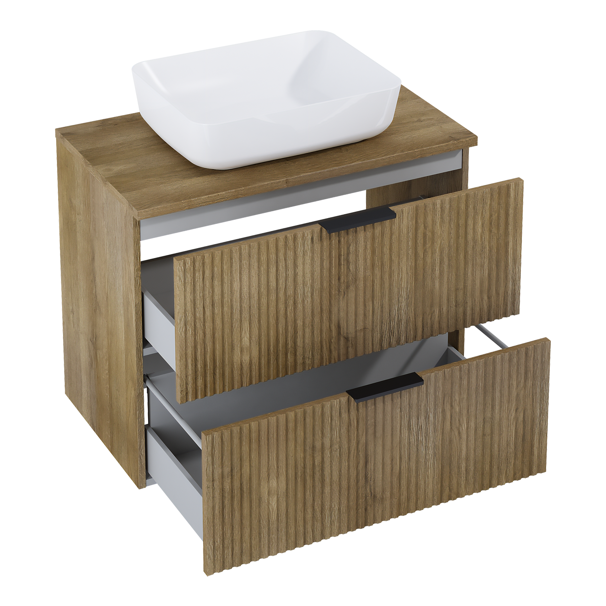 Szafka pod umywalkę Nabel 80x45.2x63.5 cm dąb natural Roca - 4