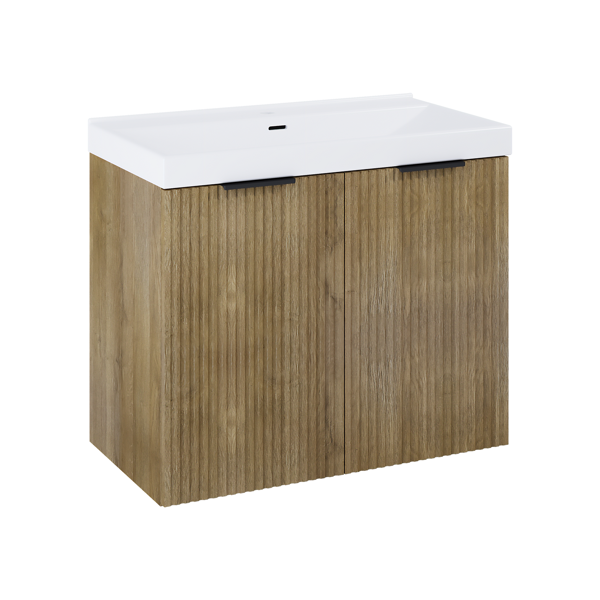 Szafka pod umywalkę Nabel 2-drzwiowa 80x45.2x63.5 cm dąb natural Roca - 3