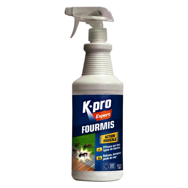 Destructeur d'insecte spray fourmis, Action radicale K.PRO, 1 litre
