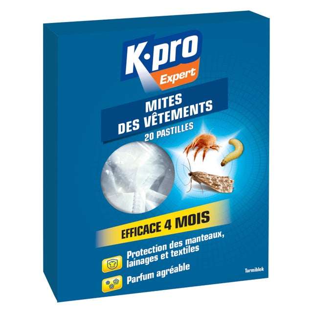 Lot de 20 insecticides mites de vêtement K.PRO