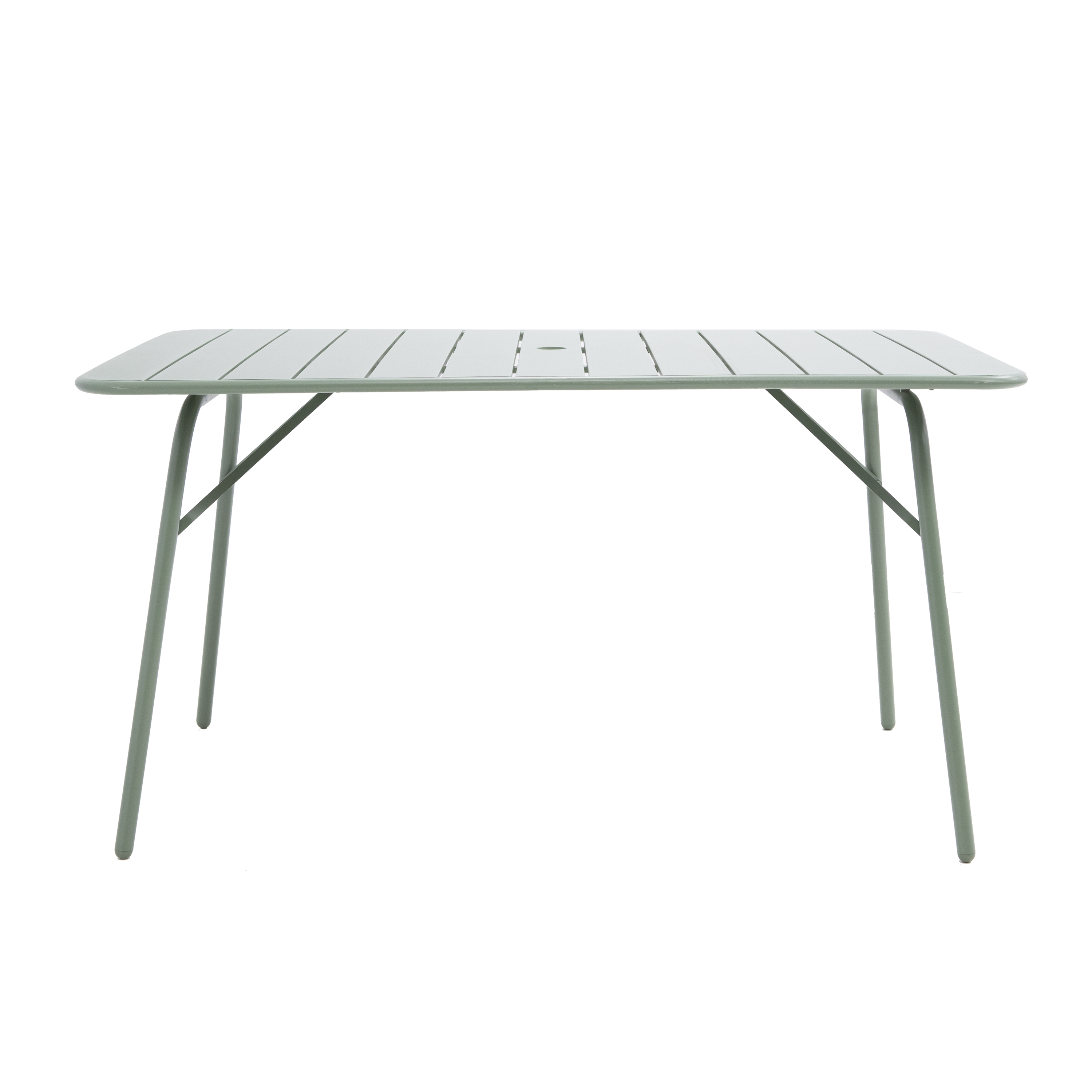 Mesa de jardín naterial café ii de acero verde de 140 x 74 x 80 cm