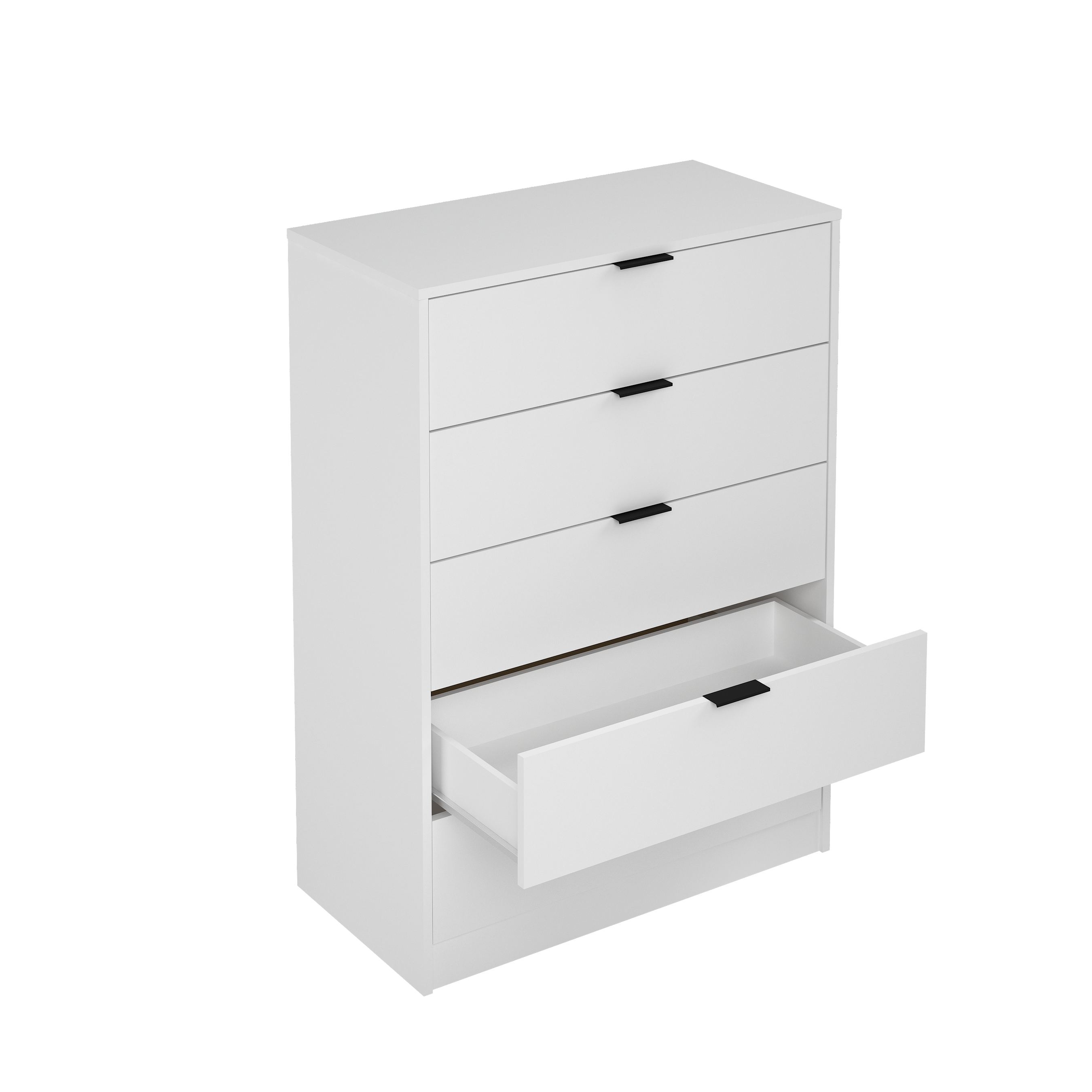 Cómoda Home Deva blanca con 5 cajones de 80x111x40 cm - 3