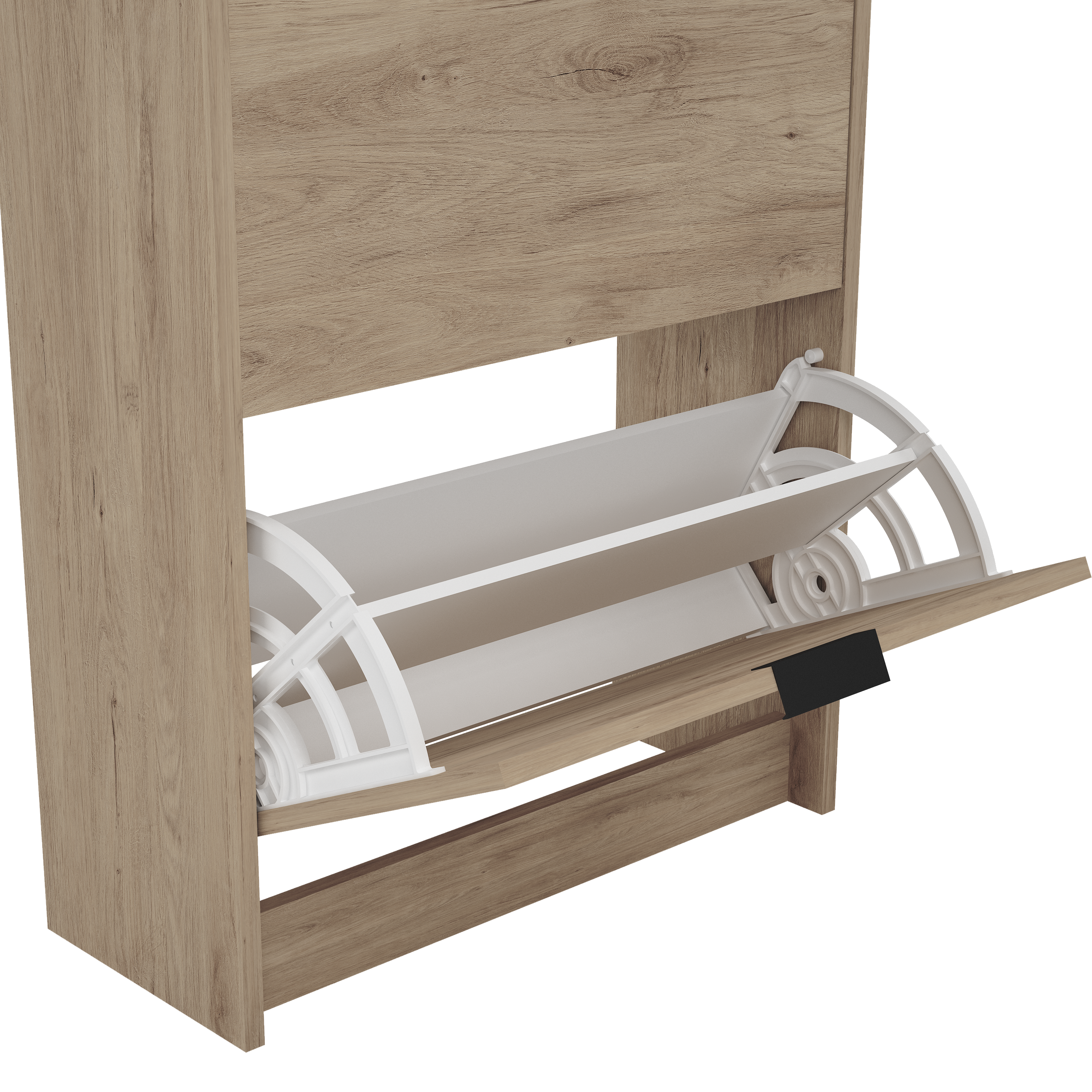 Zapatero One con 2 compartimentos para 10 pares en melamina color roble natural 60.2x82x25 cm - 6