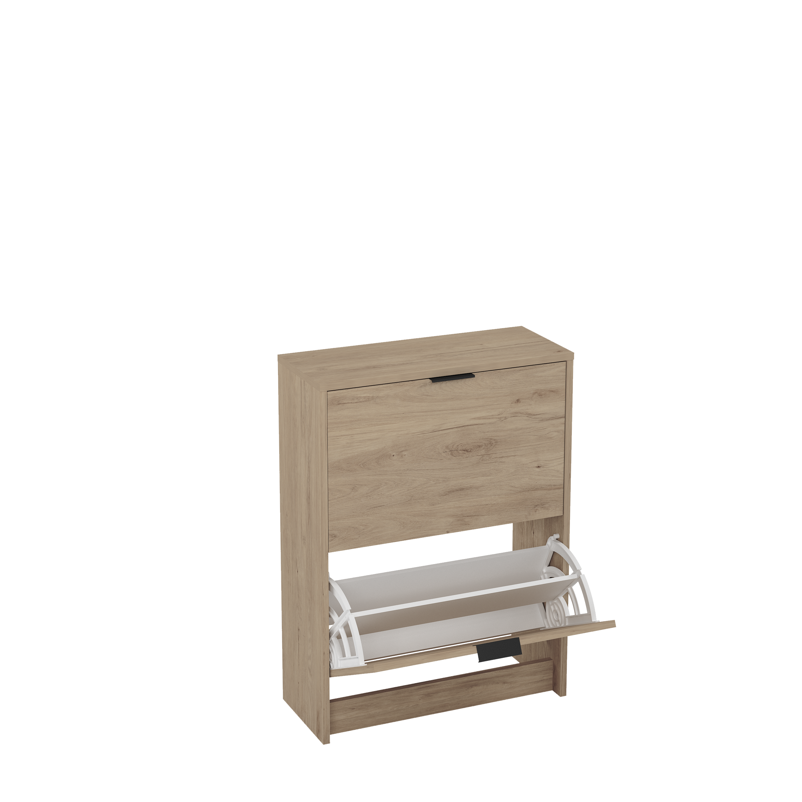 Zapatero One con 2 compartimentos para 10 pares en melamina color roble natural 60.2x82x25 cm - 4