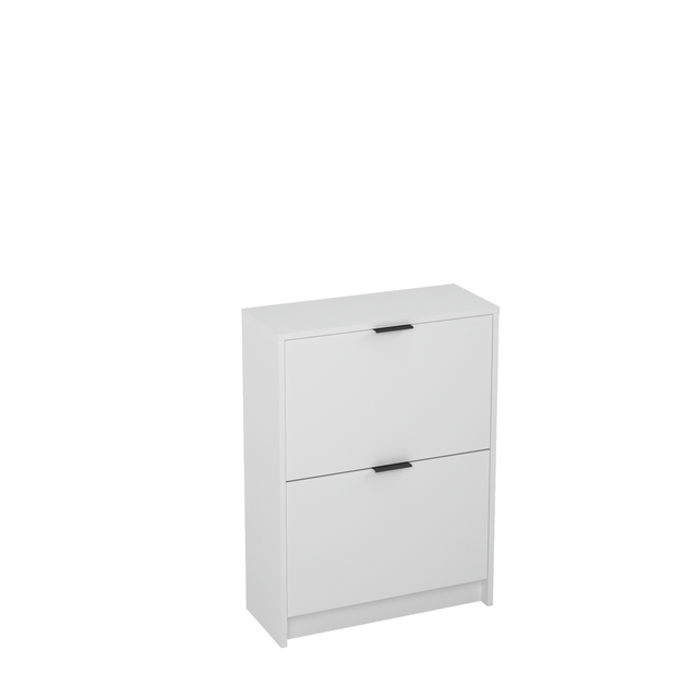 Zapatero One con 2 compartimentos para 10 pares en melamina color blanco 60.2x82x25 cm