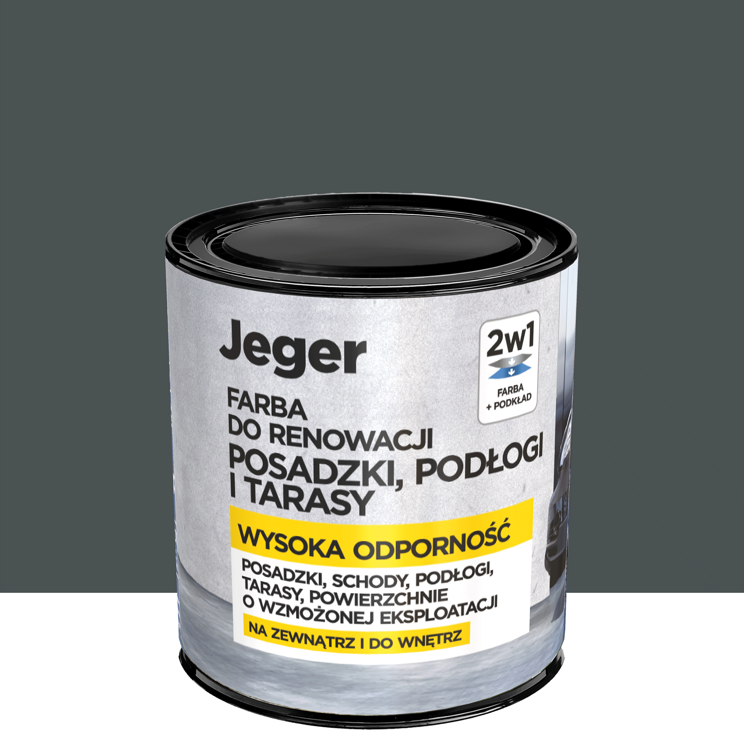 Farba do podłóg wewnętrznych Jeger Reno Antracyt 0.5 l
