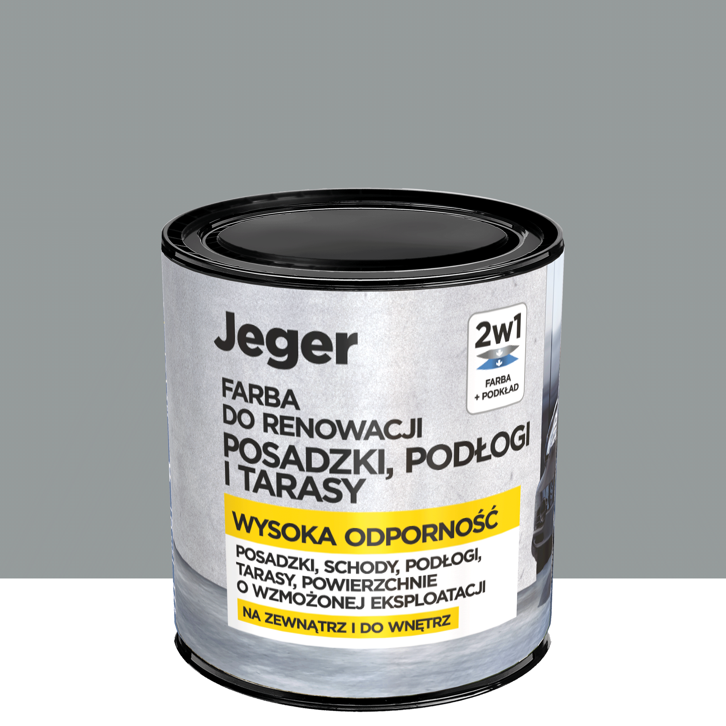 Farba do podłóg wewnętrznych Jeger Reno Stalowy 0.5 l