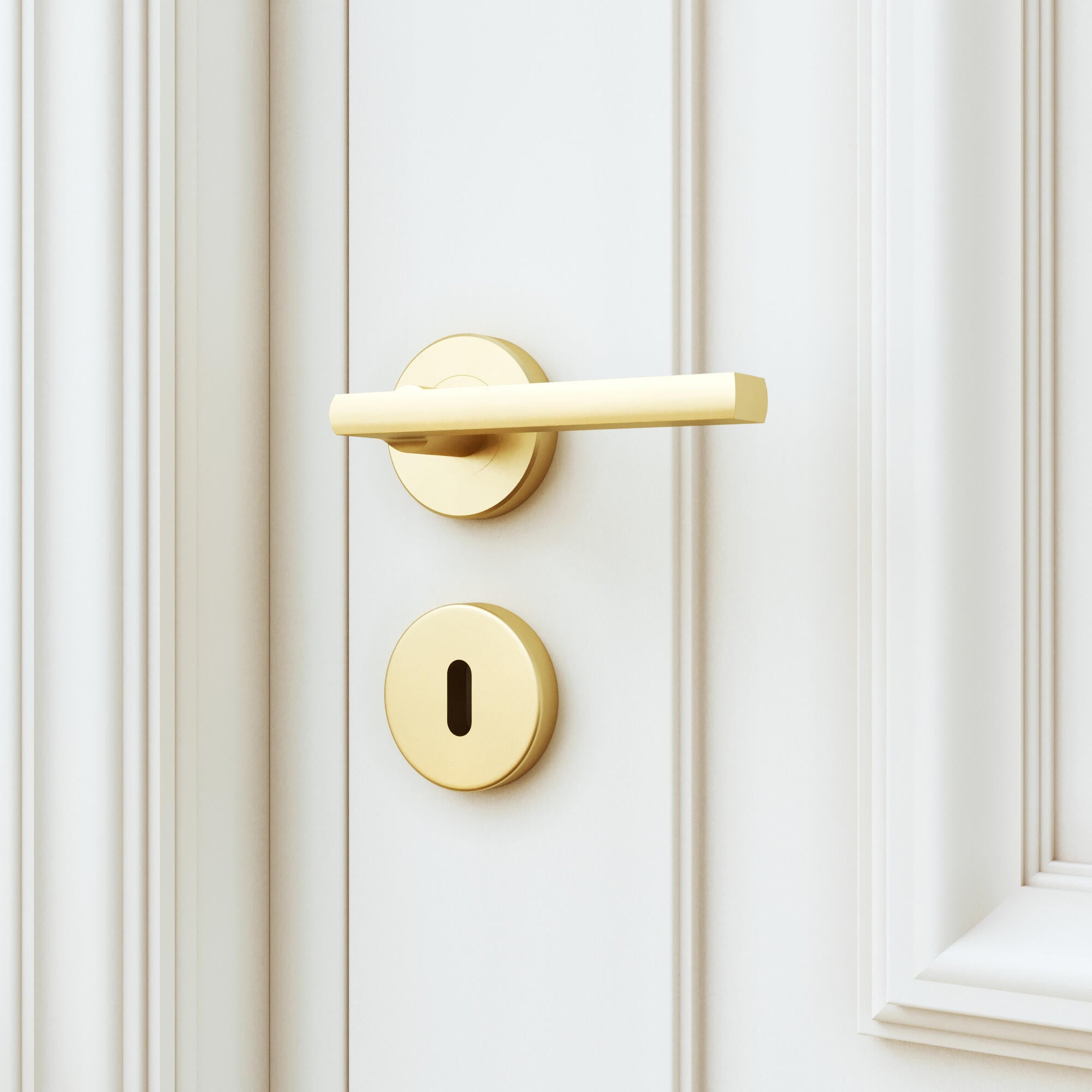 Puxador de porta roseta alumínio dourado escovado acetinado Inspire Lee - 2