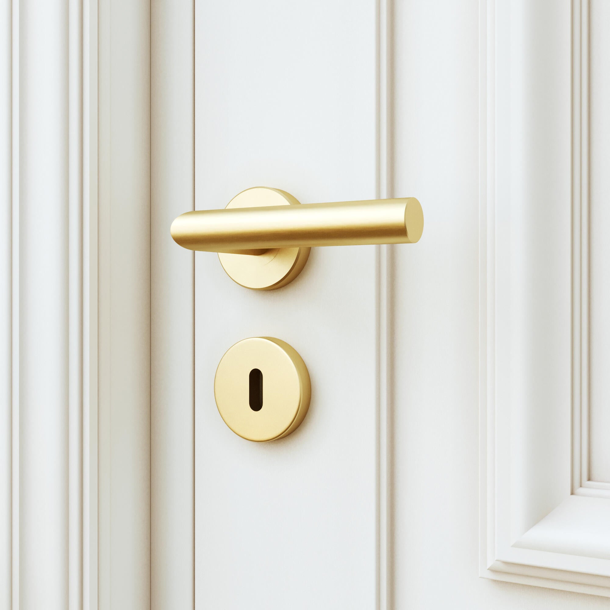 Puxador de porta roseta aço inox dourado escovado mate Inspire Sara - 2