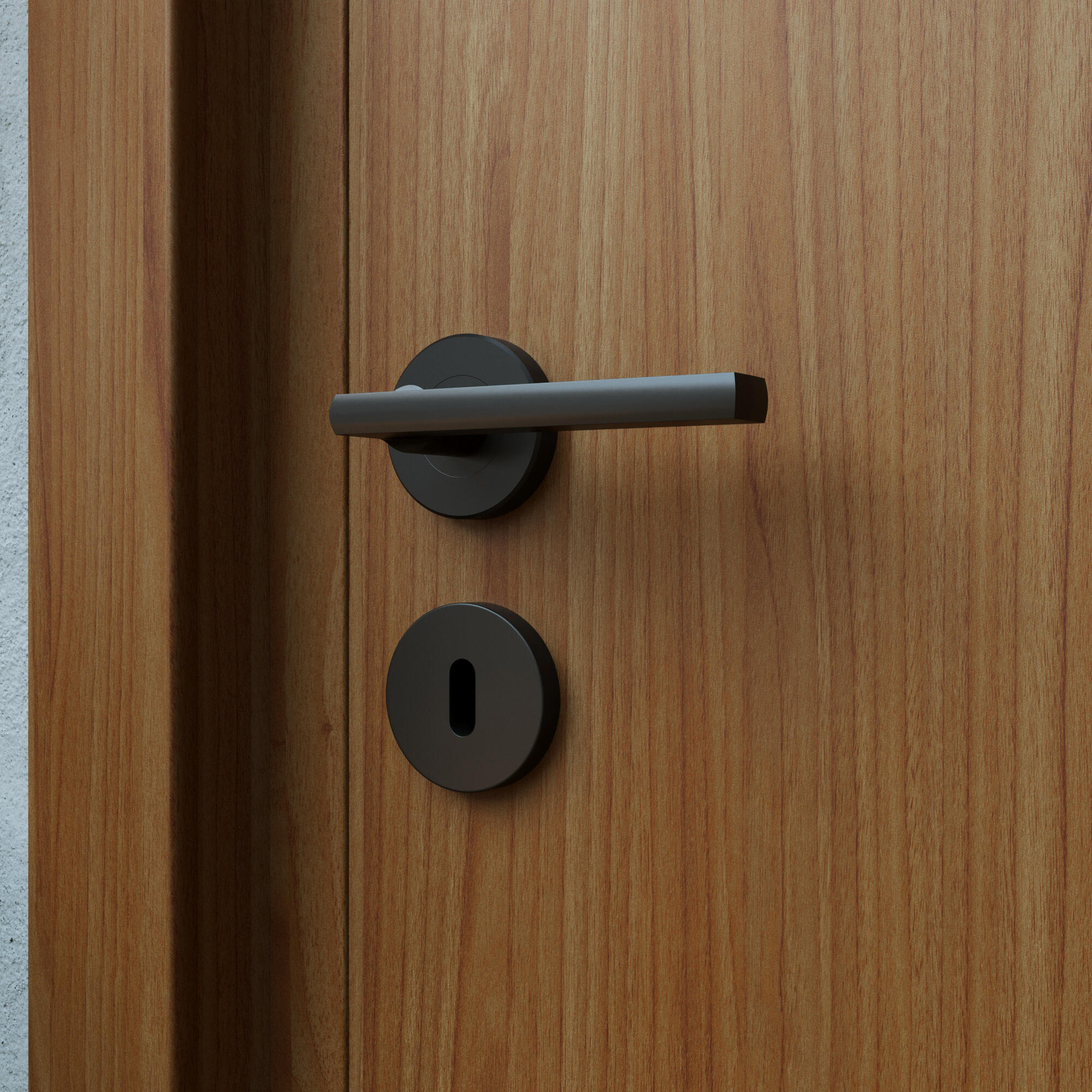 Puxador de porta roseta alumínio preto mate Inspire Lee - 2