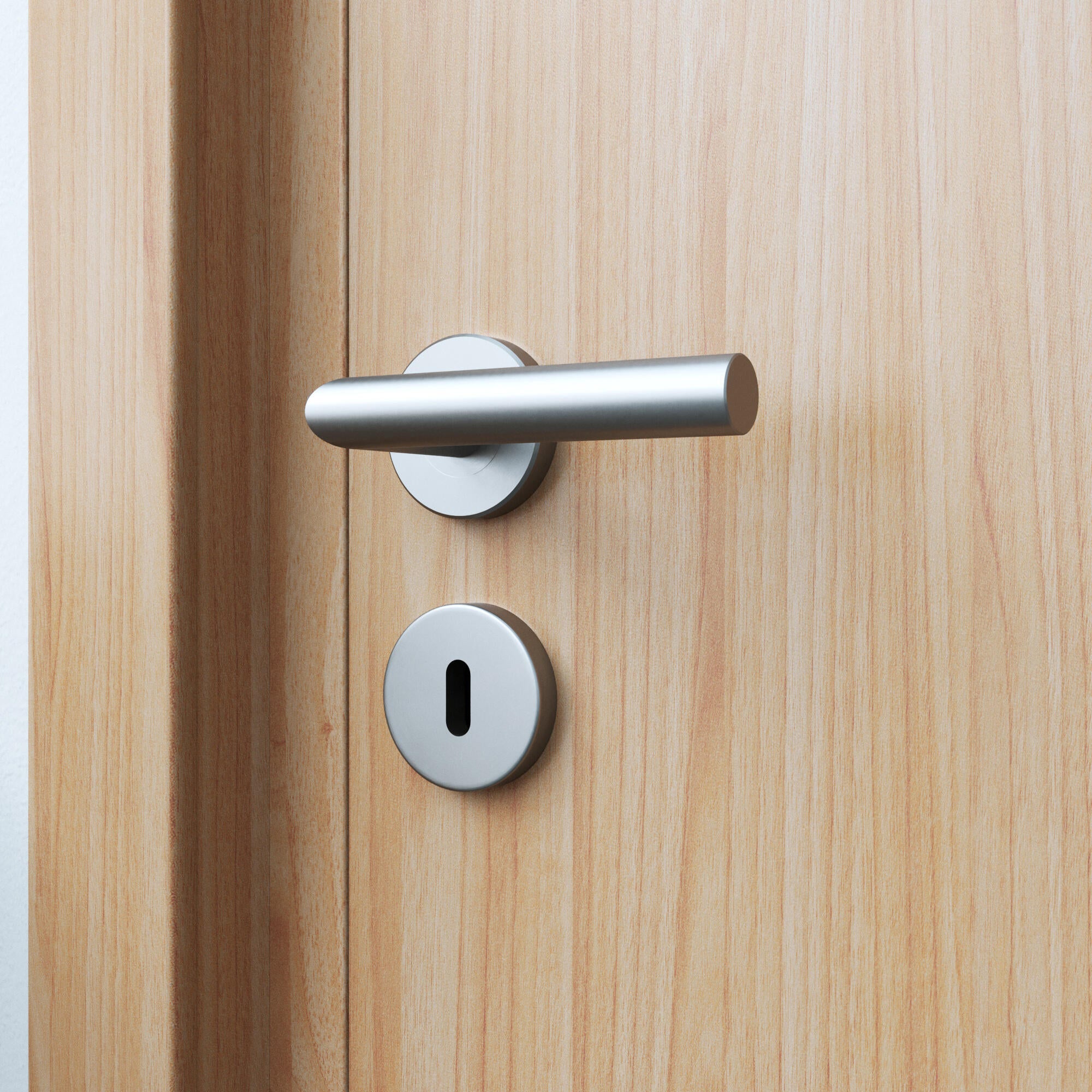 Puxador de porta roseta aço inox prateado escovado acetinado Inspire Sara - 2
