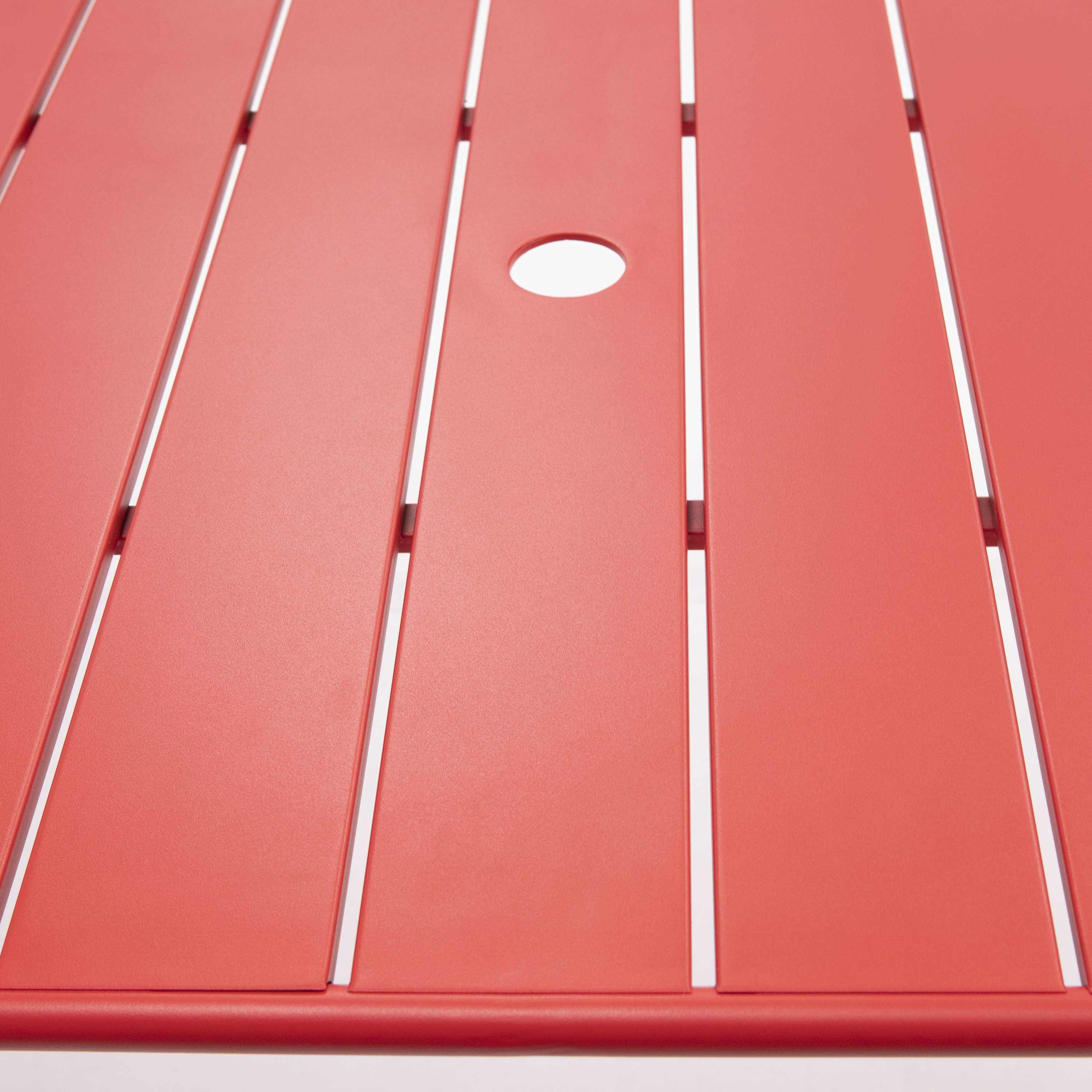 Mesa de jardín NATERIAL Café II de acero rojo de 140 x 74 x 80 cm - 9