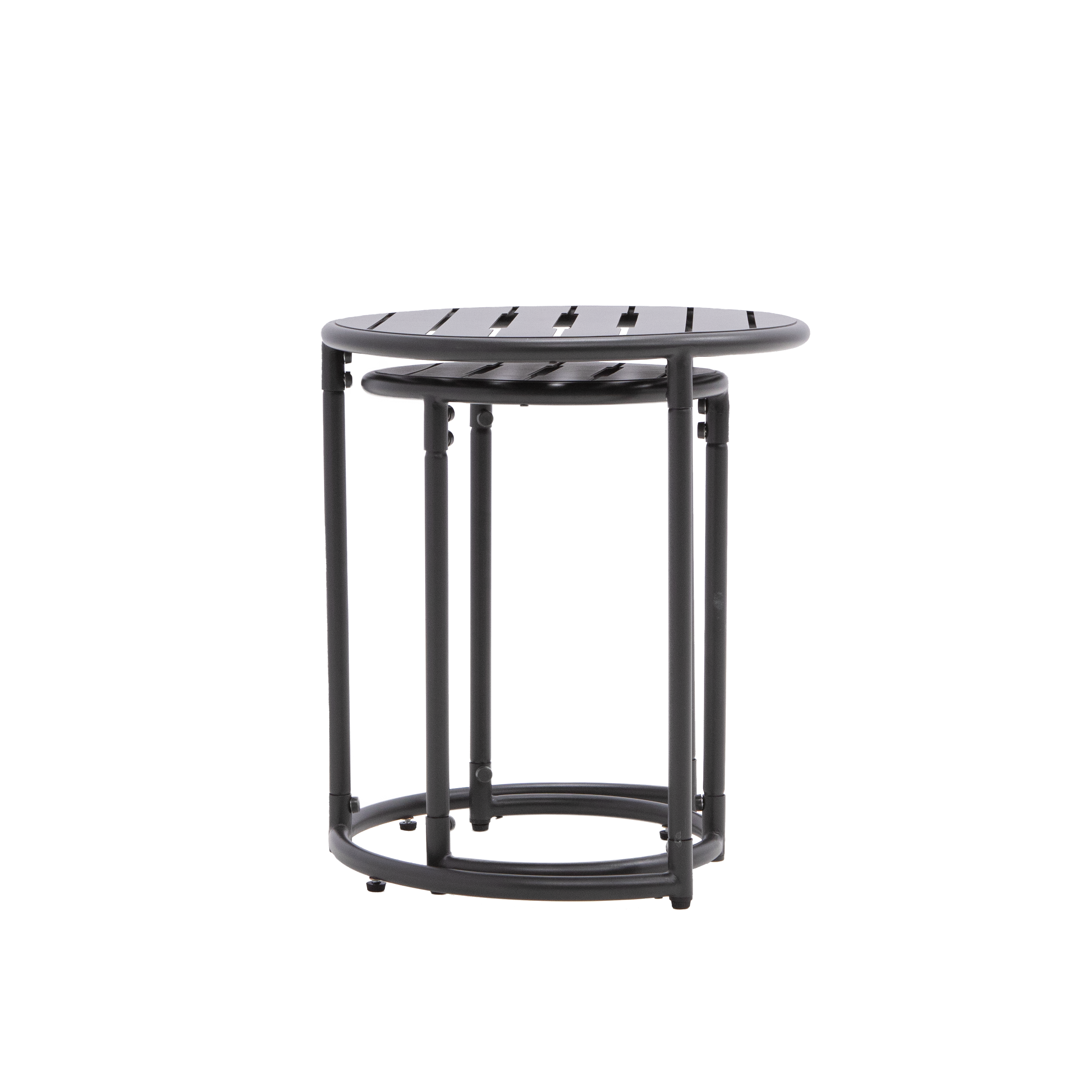 Tables de jardin gigognes CAFE en métal coloris gris anthracite - NATERIAL - 9