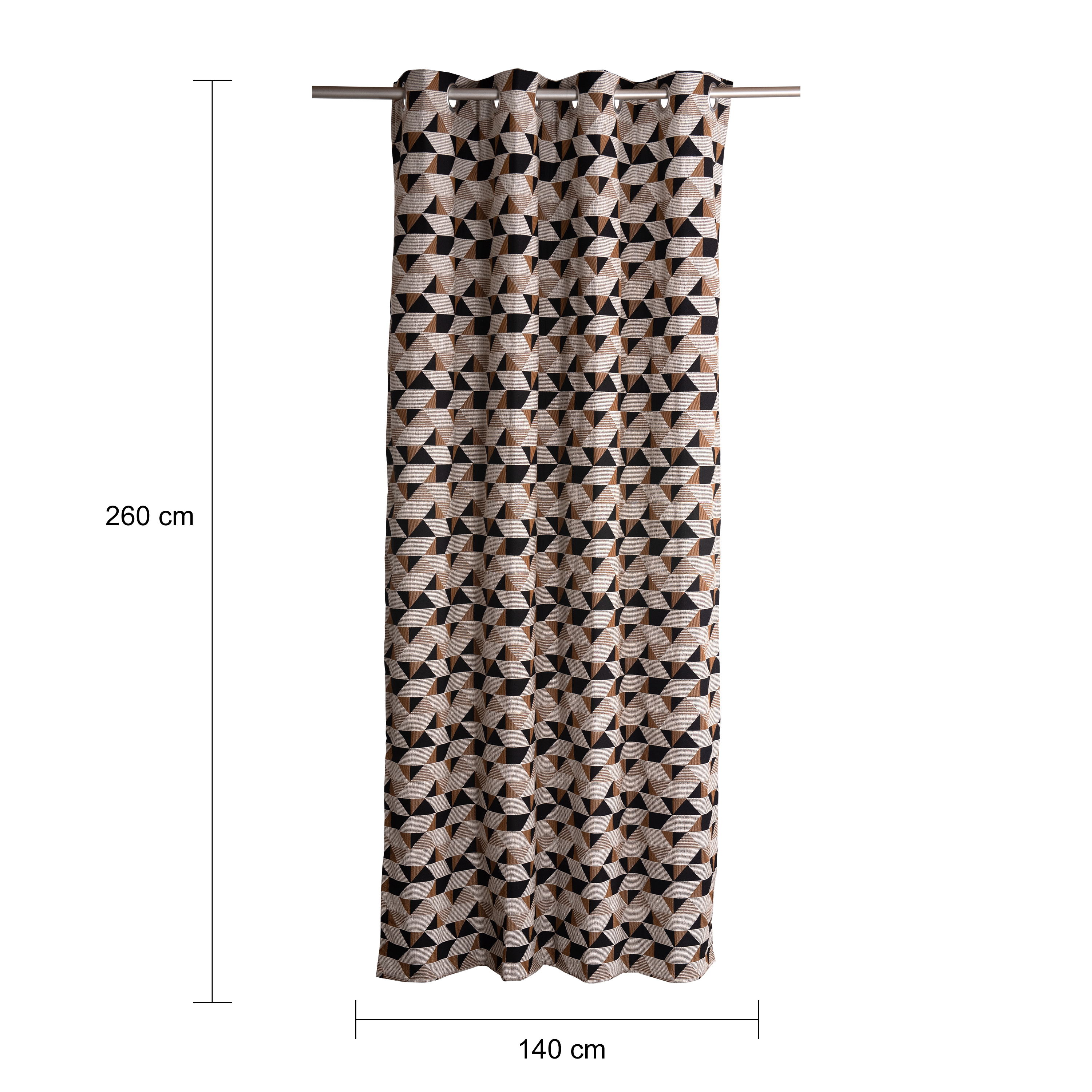 Rideau tamisant, Triangle, noir H.260 x l.140 cm - 2