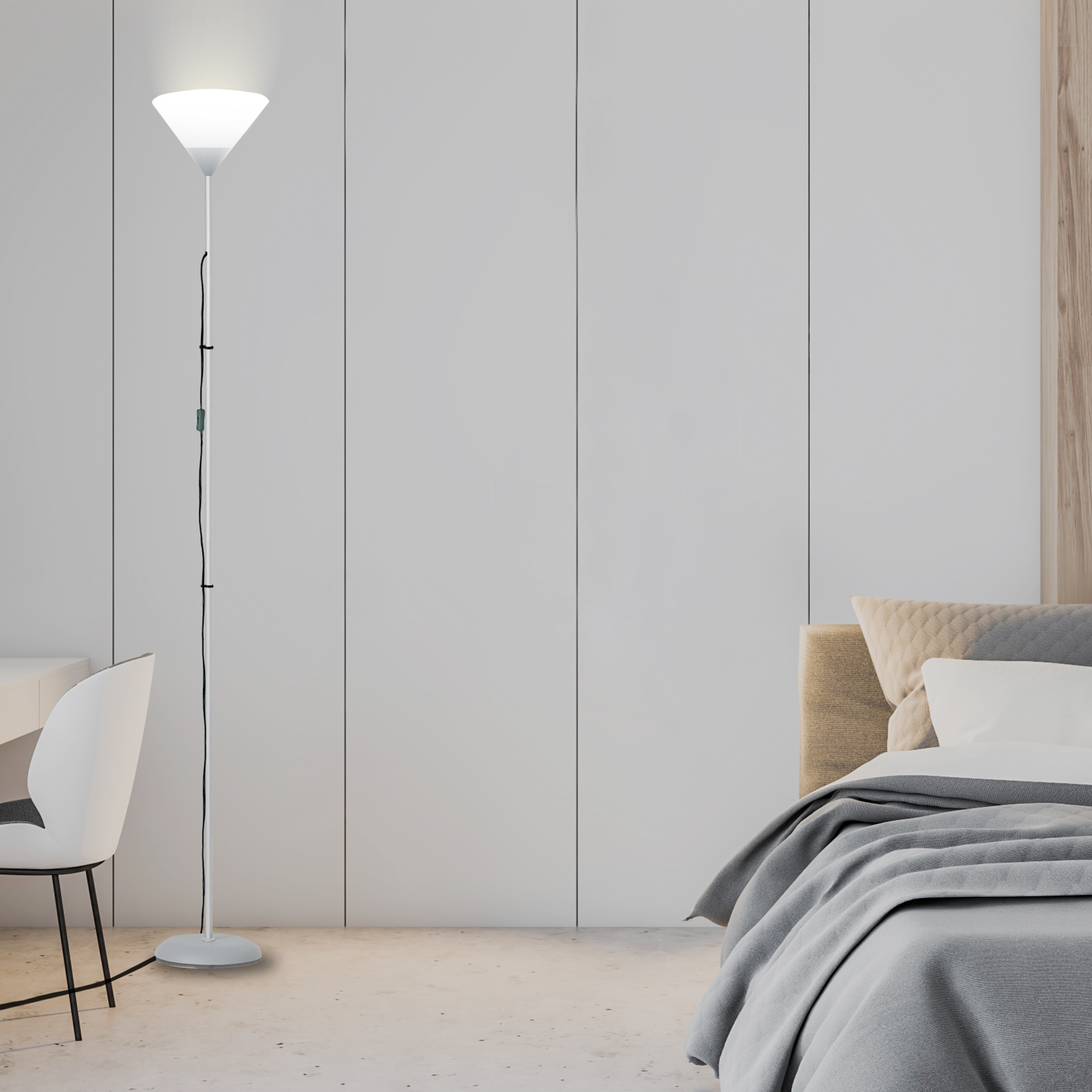 Lampadaire Basic, fer, gris,  H.177 cm, E27 - 3