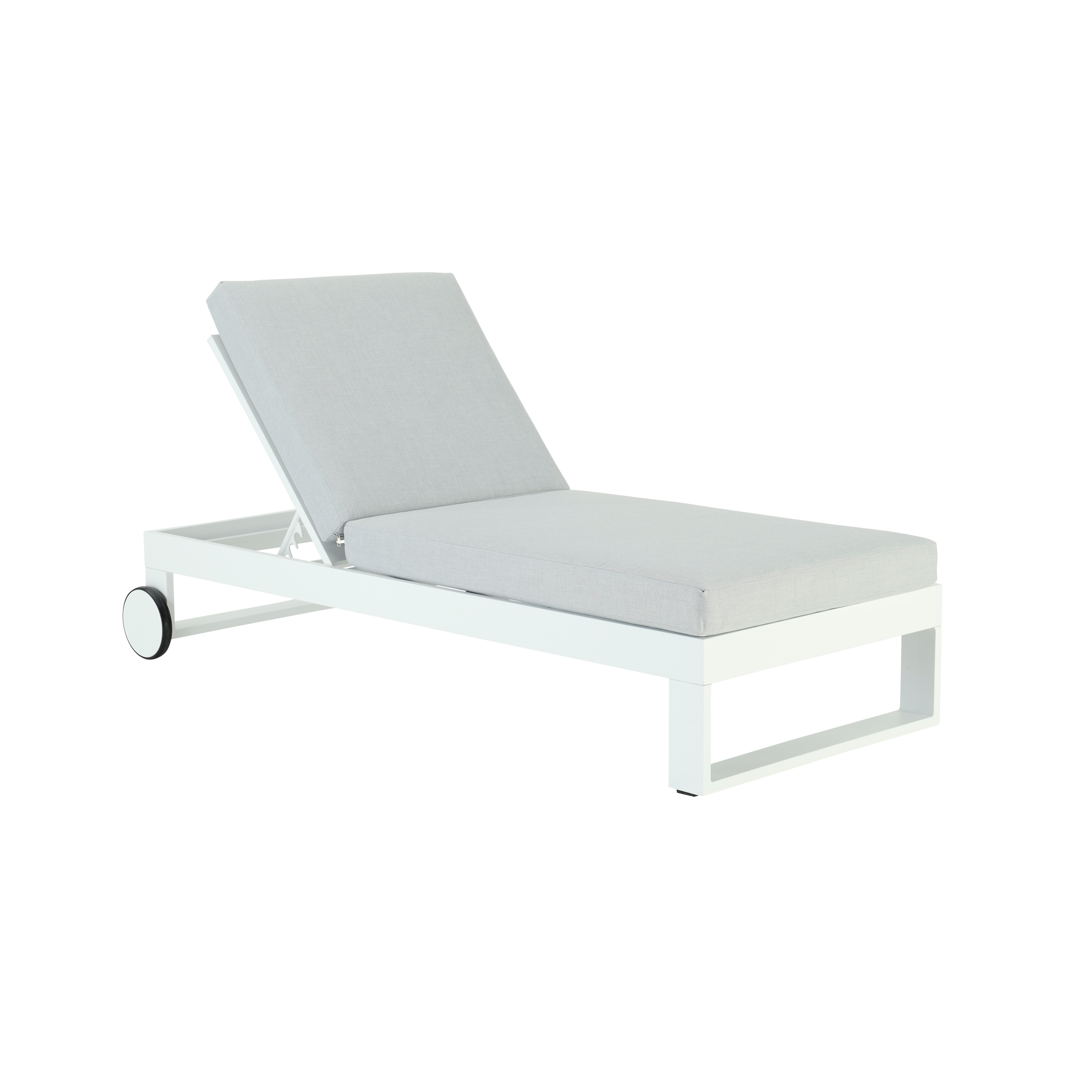 Espreguiçadeira com almofada branco Naterial Athena - 11