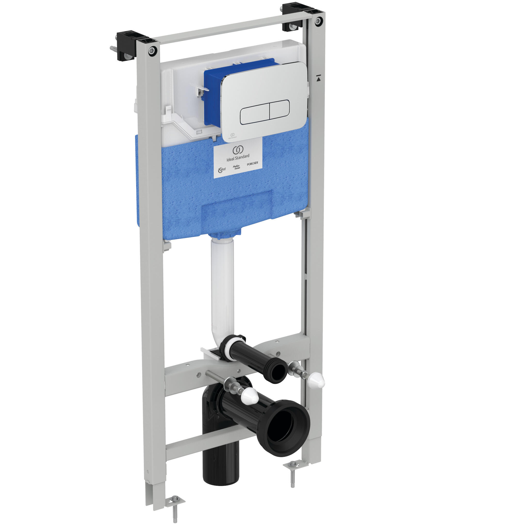 Bastidor ideal standard prosys 120 para anclaje wc suspendido con cisterna y pulsador cromo brillo