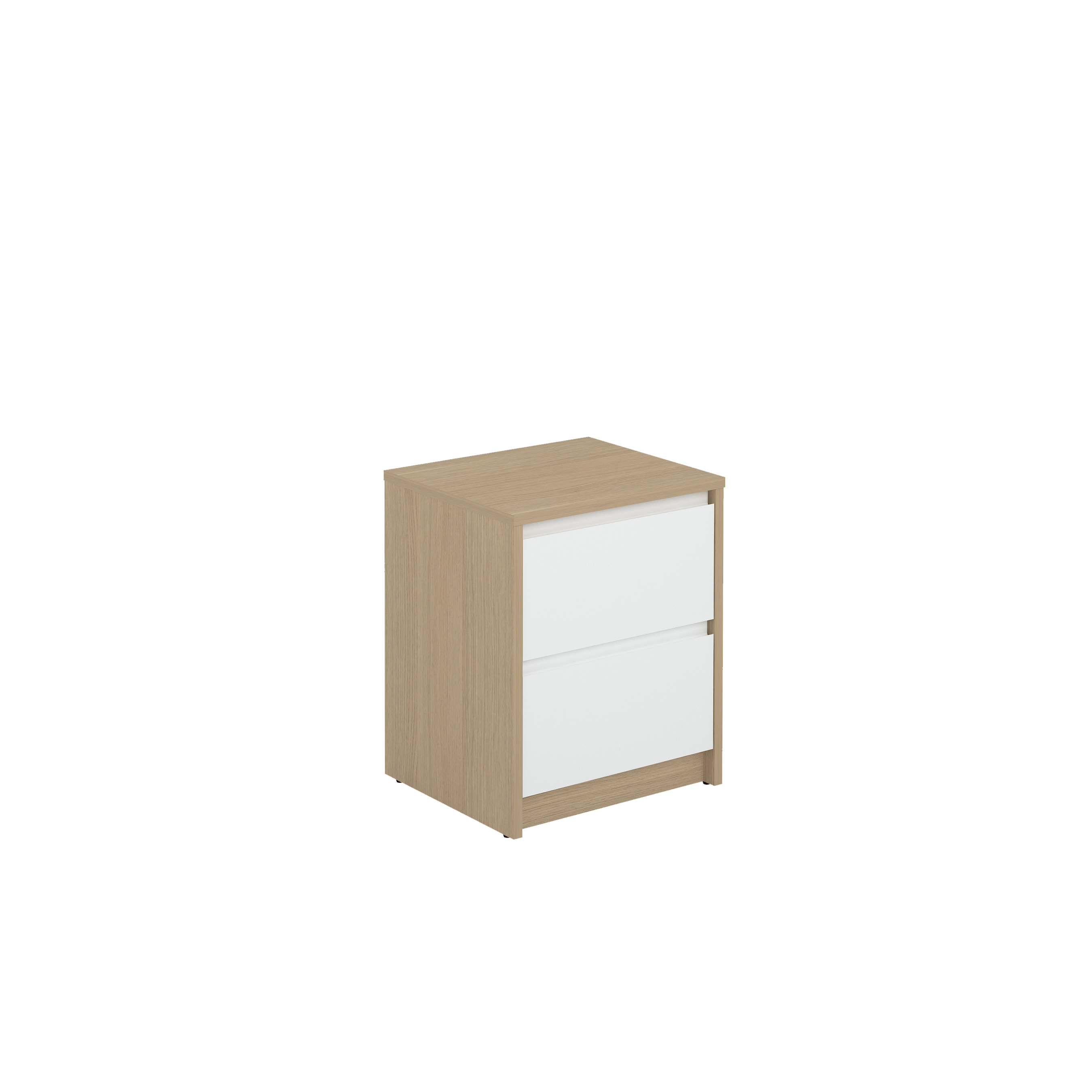 Cajonera home tera blanca roble con 2 cajones de 40x47.8x34 cm