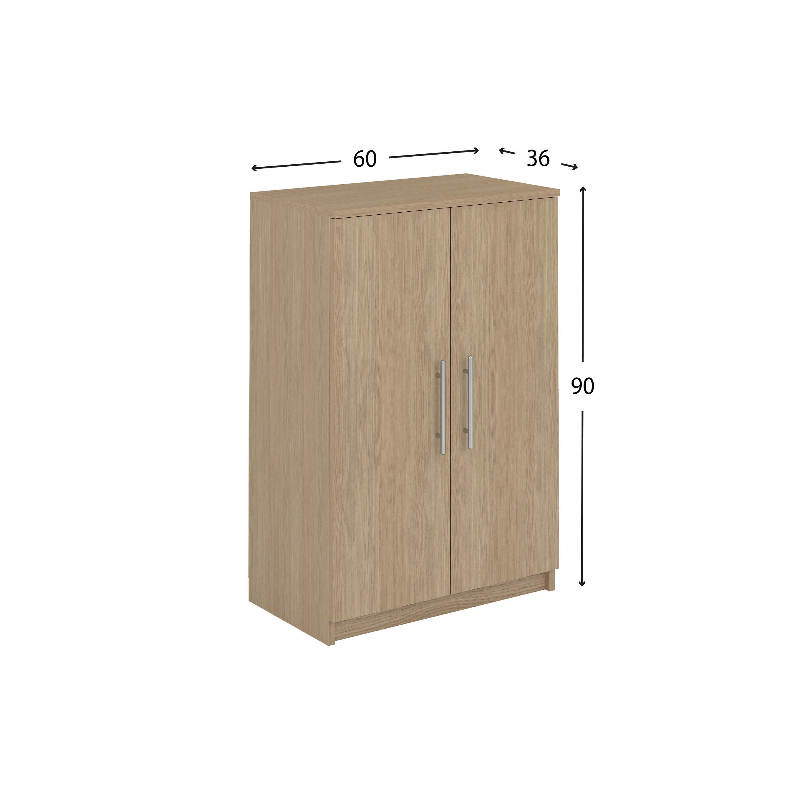Sapateira 2 portas carvalho natural 18 pares 90x60x35,6 cm Home Nimes - 8
