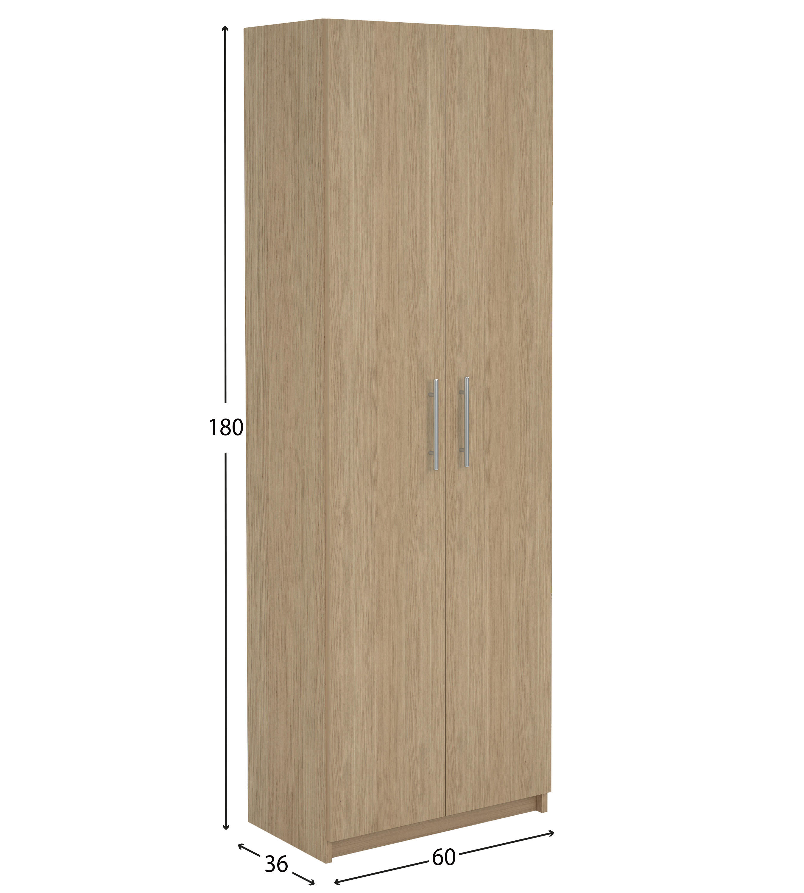Sapateira 2 portas 21 pares 180x60x35,6 cm carvalho natural Homes Nimes - 10