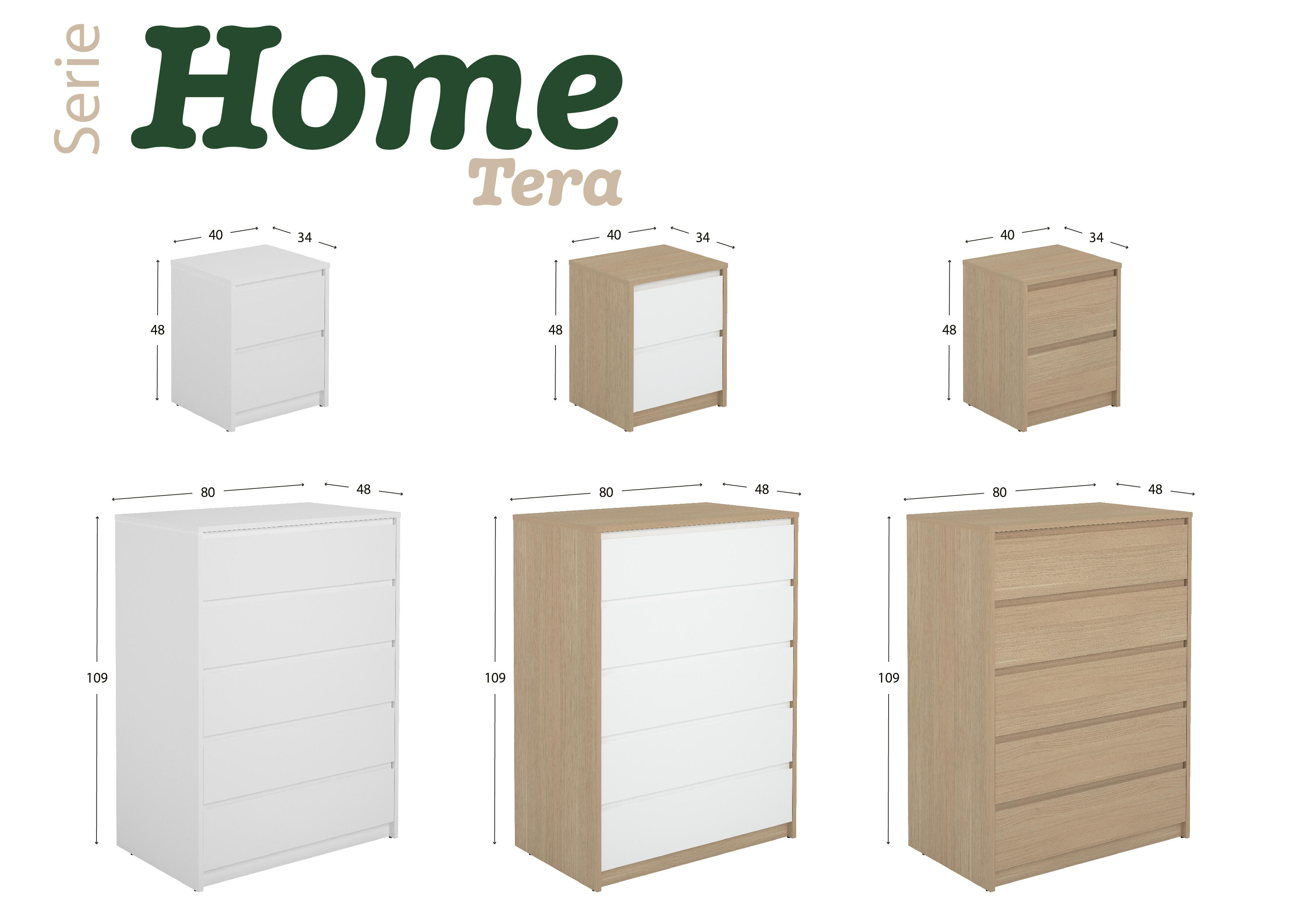 Cómoda 5 GAVETAS 109X80X48CM BRANCO - 10