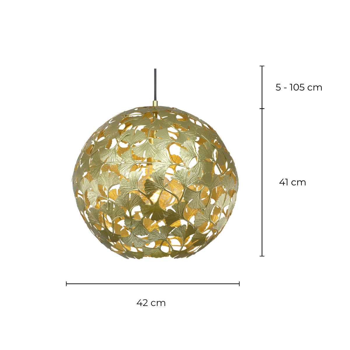 Suspension Osmose acier, or, Diam.42 cm, E27 - 3