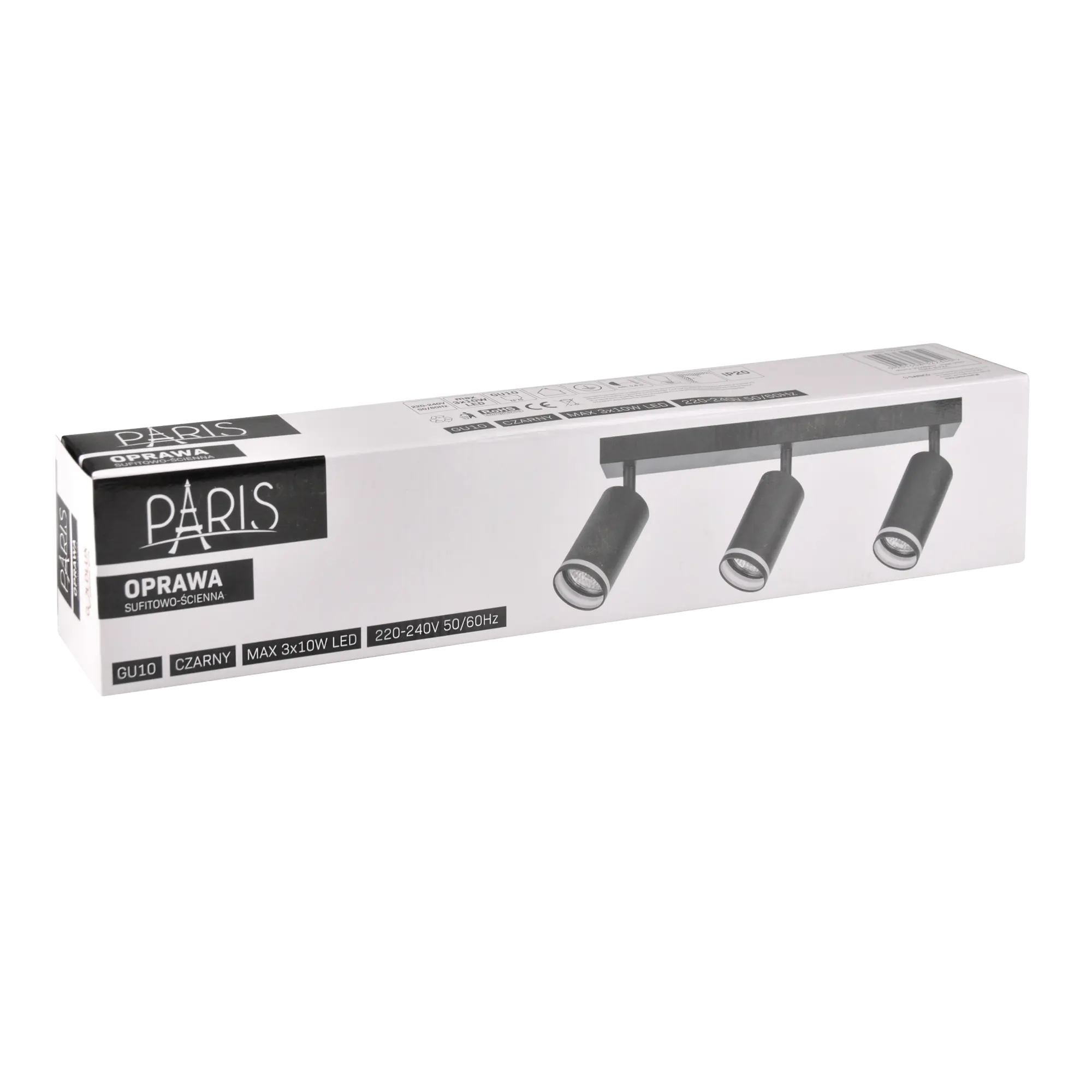 Listwa reflektorowa Paris czarna 3 x GU10 Goldlux - 14