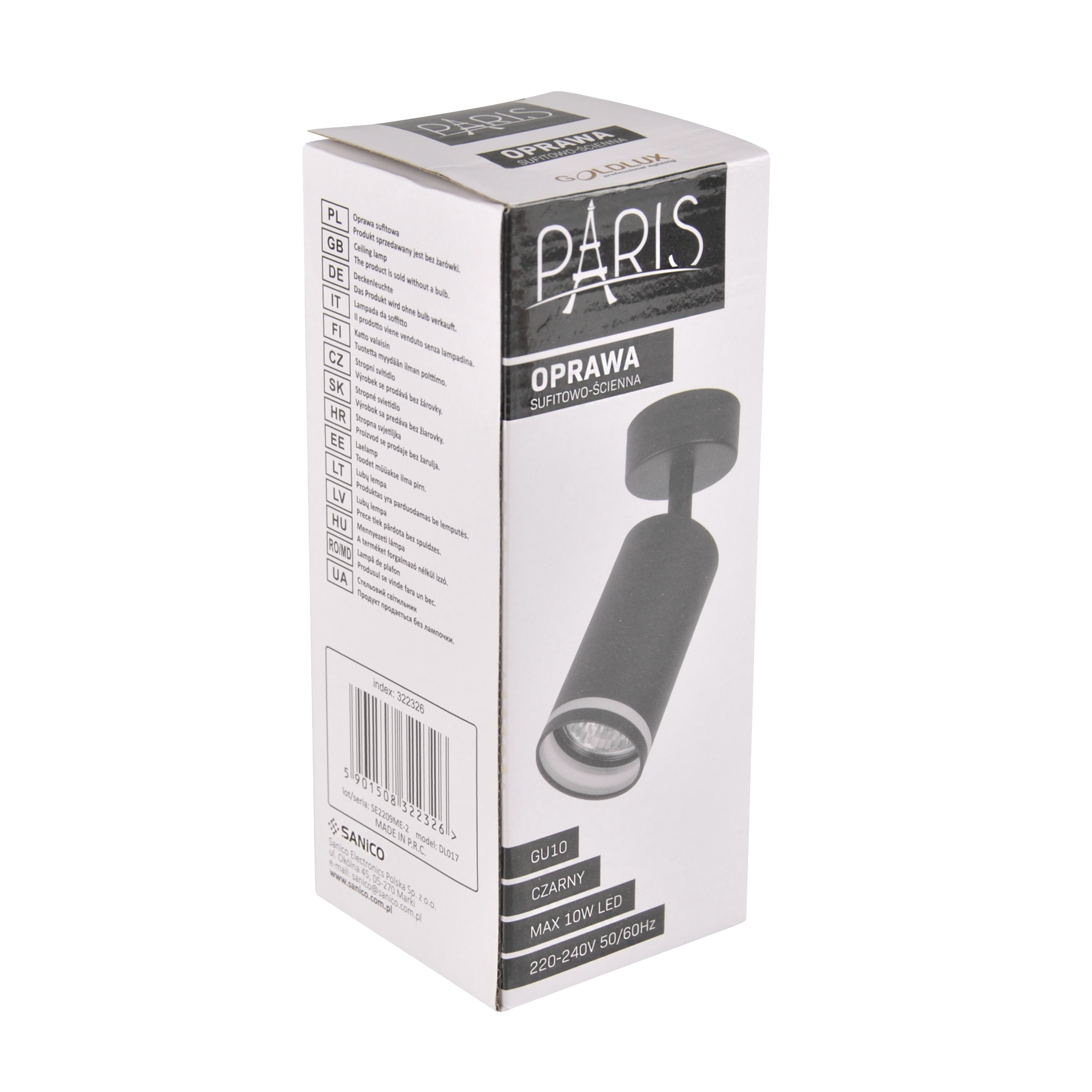 Reflektor Paris czarny GU10 Goldlux - 8