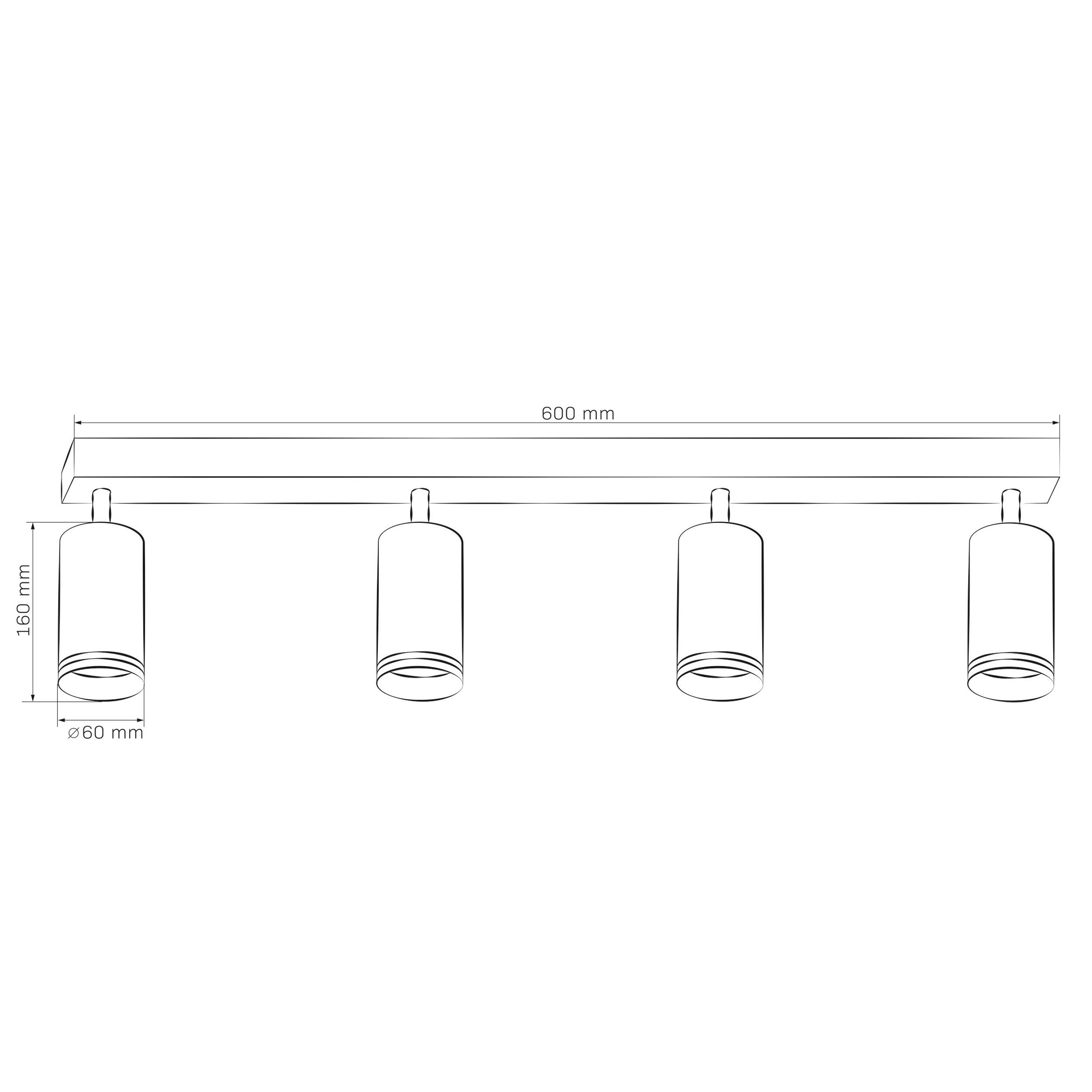 Listwa reflektorowa Paris czarna 4 x GU10 Goldlux - 3