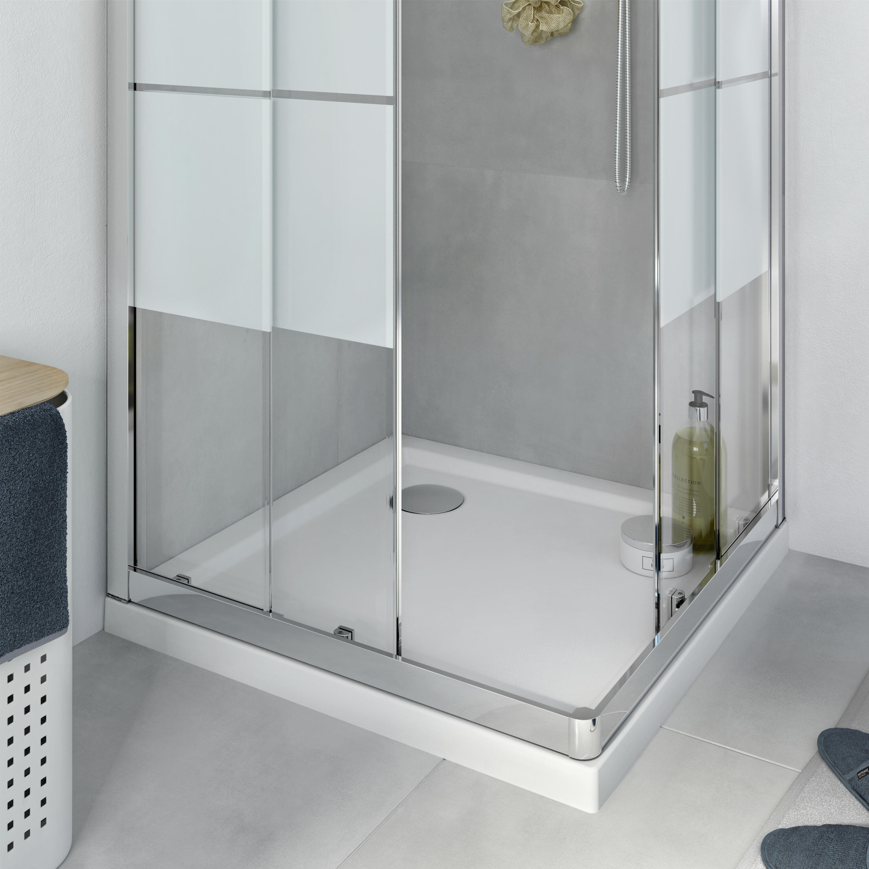 Base de duche 80x80 cm branco Sensea Essential - 12