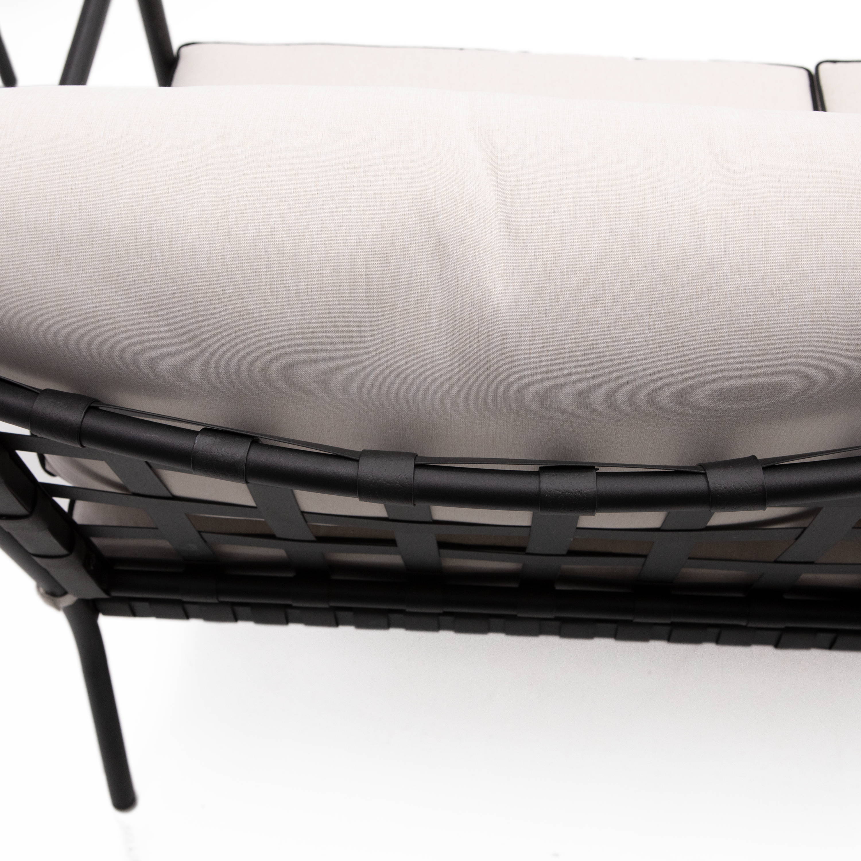 Salotto da giardino Victoria NATERIAL in n/a nero con cuscini in poliestere beige per 4 persone - 27