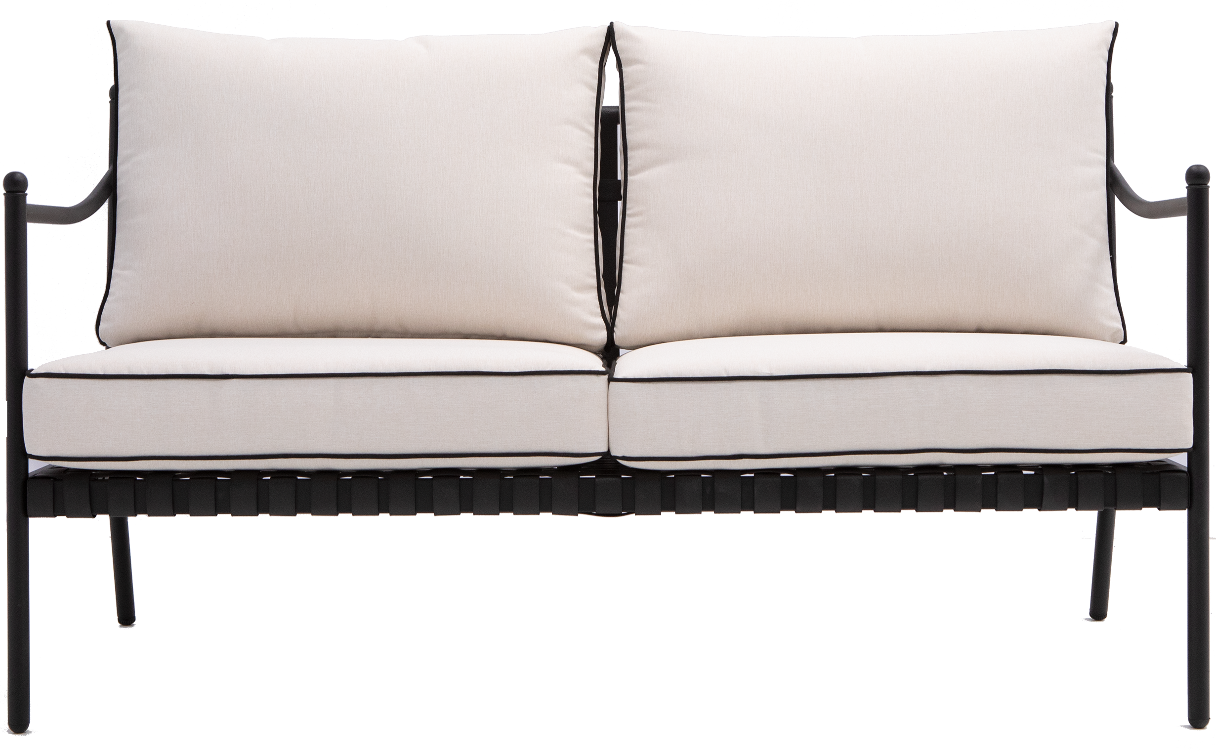 Salotto da giardino Victoria NATERIAL in n/a nero con cuscini in poliestere beige per 4 persone - 10