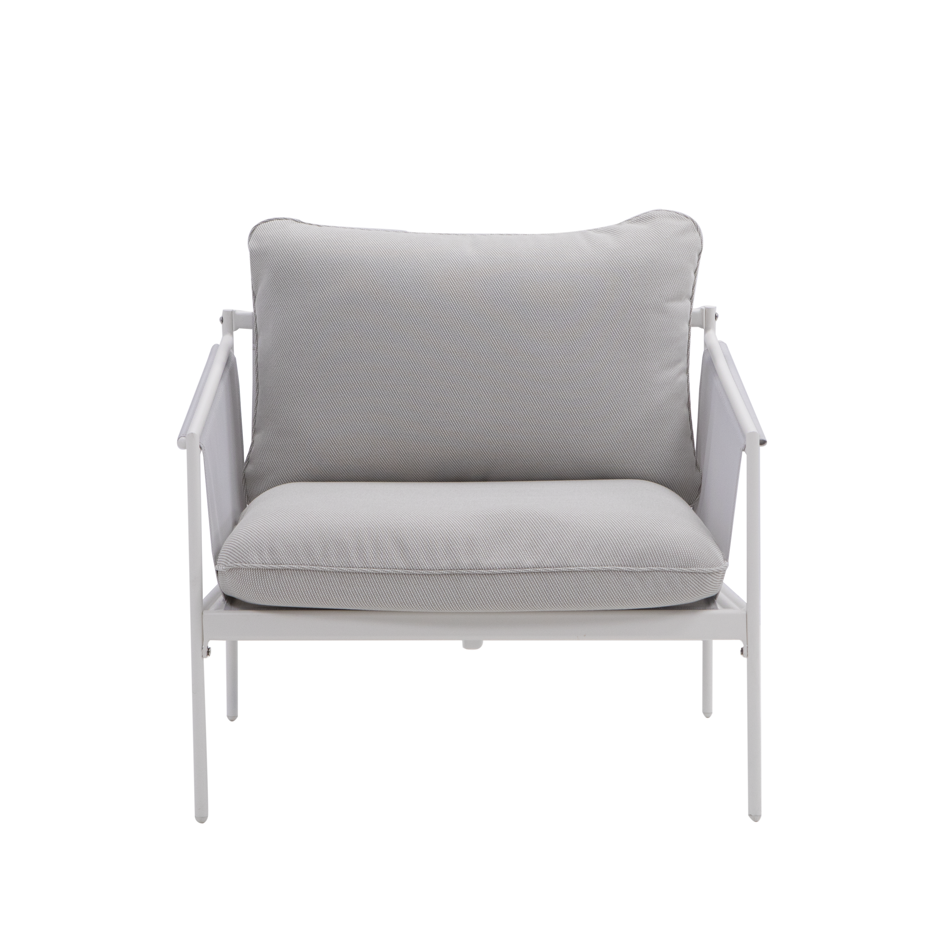 Salotto da giardino Sigma NATERIAL in n/a bianco con cuscini in poliestere grigio per 4 persone - 10