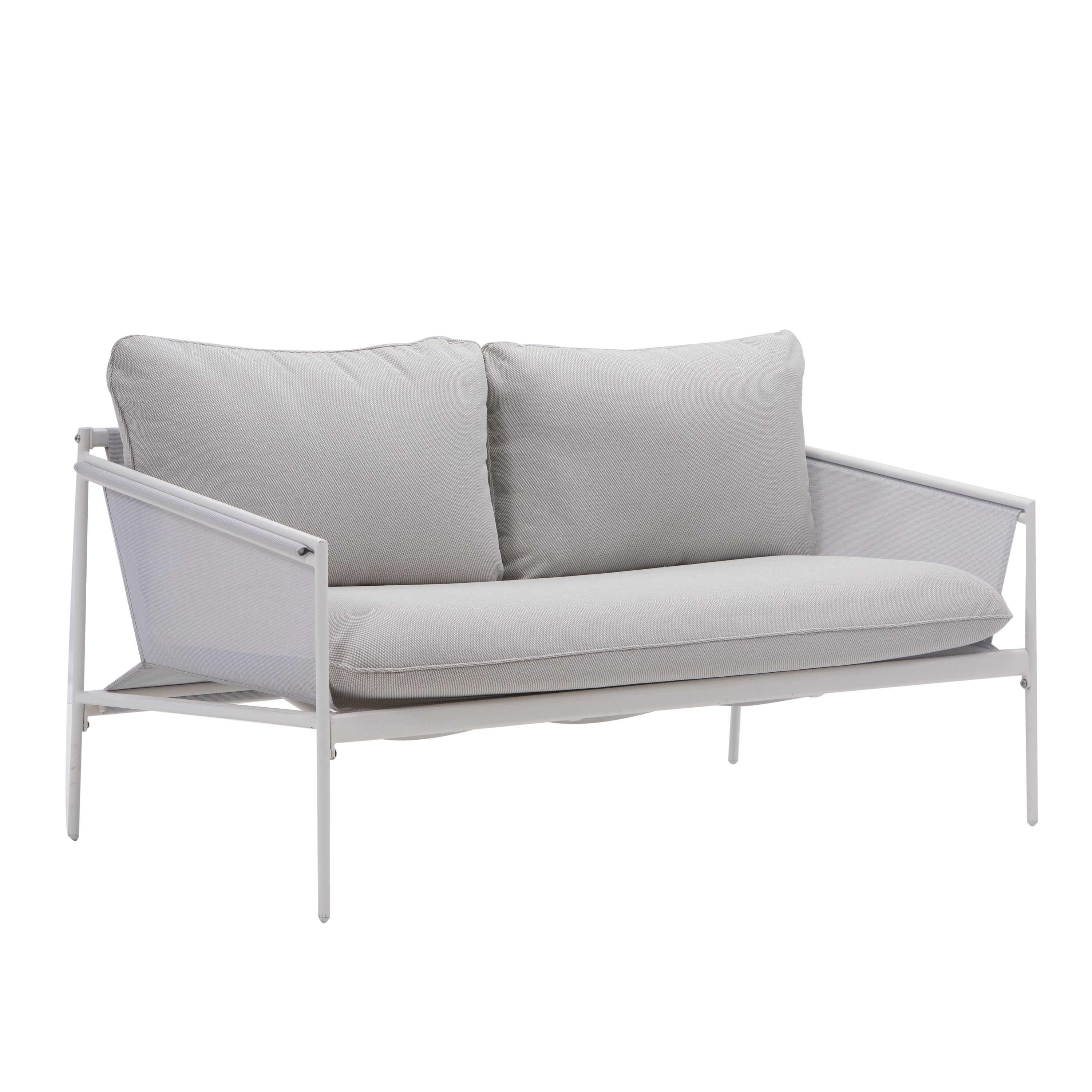 Salotto da giardino Sigma NATERIAL in n/a bianco con cuscini in poliestere grigio per 4 persone - 12