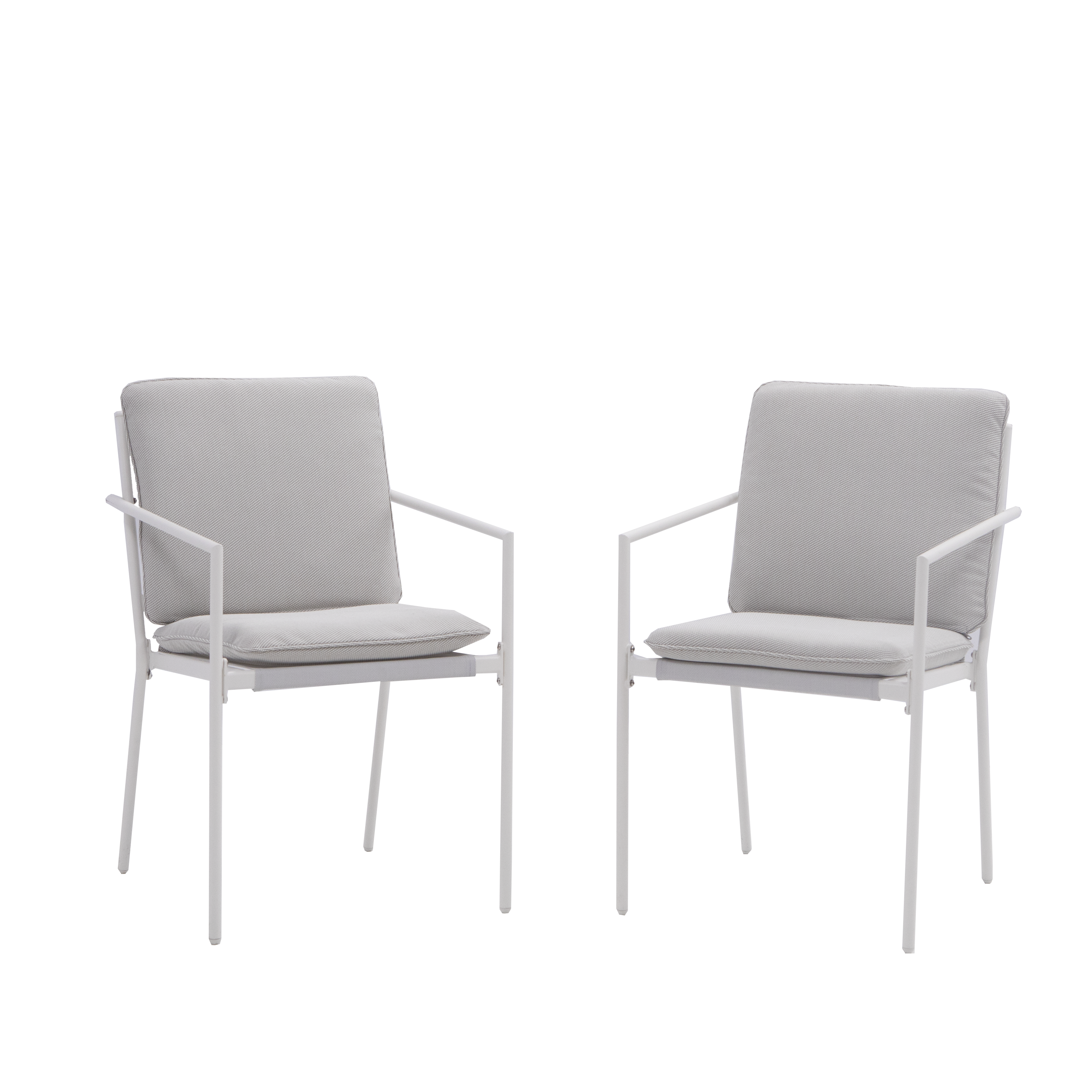 Fauteuil Sigma en Acier Blanc – Lot de 2