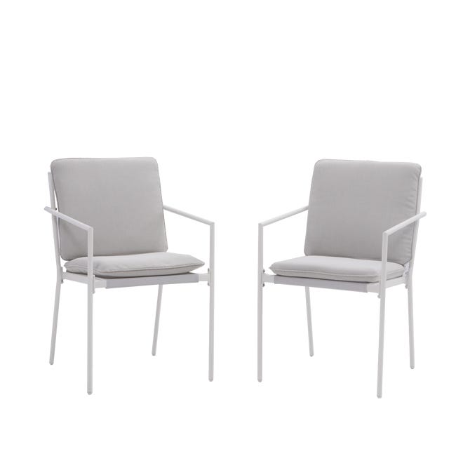 Fauteuil Sigma en Acier Blanc – Lot de 2