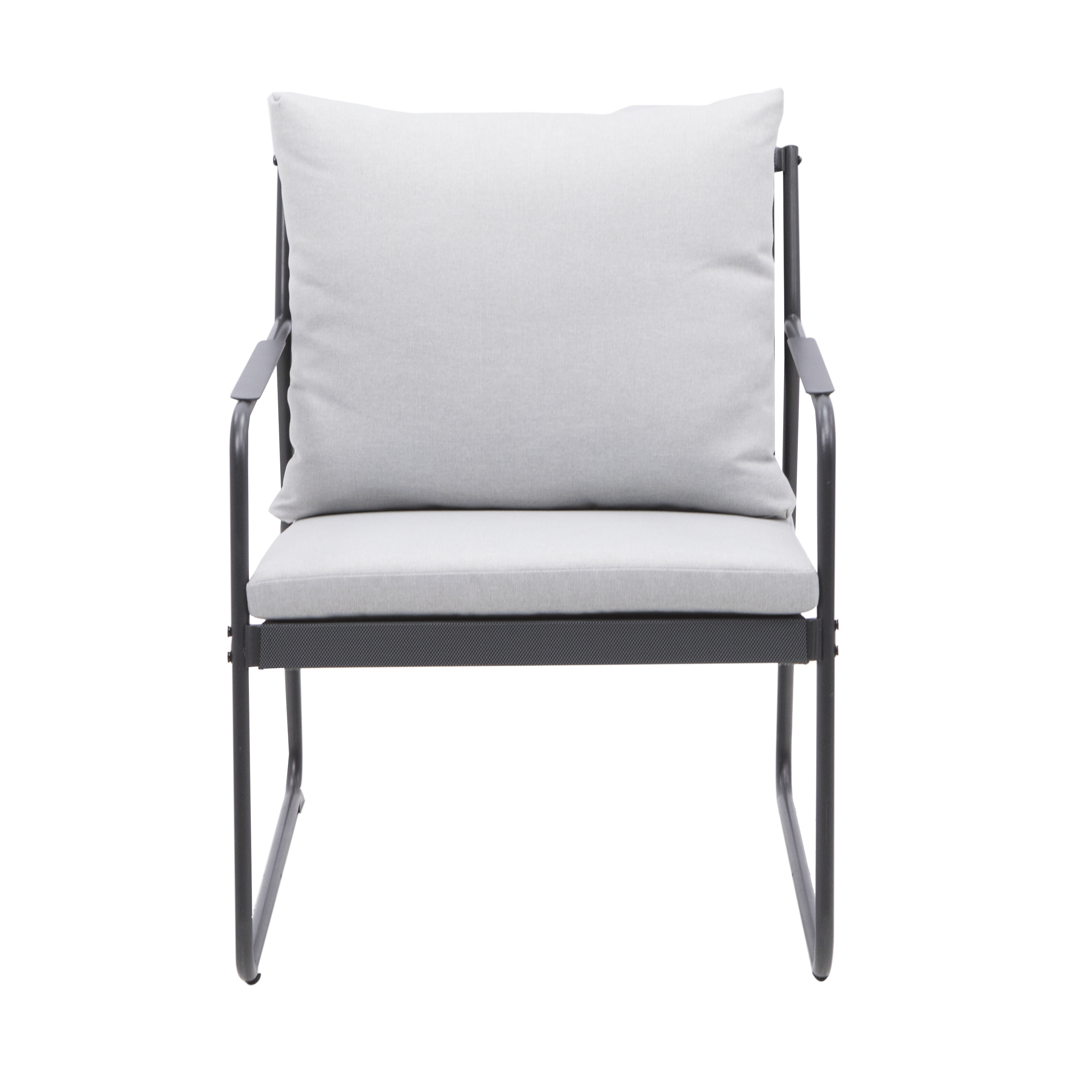 Salotto da giardino per 4 persone antracite  Fino NATERIAL con cuscini in poliestere grigio - 7