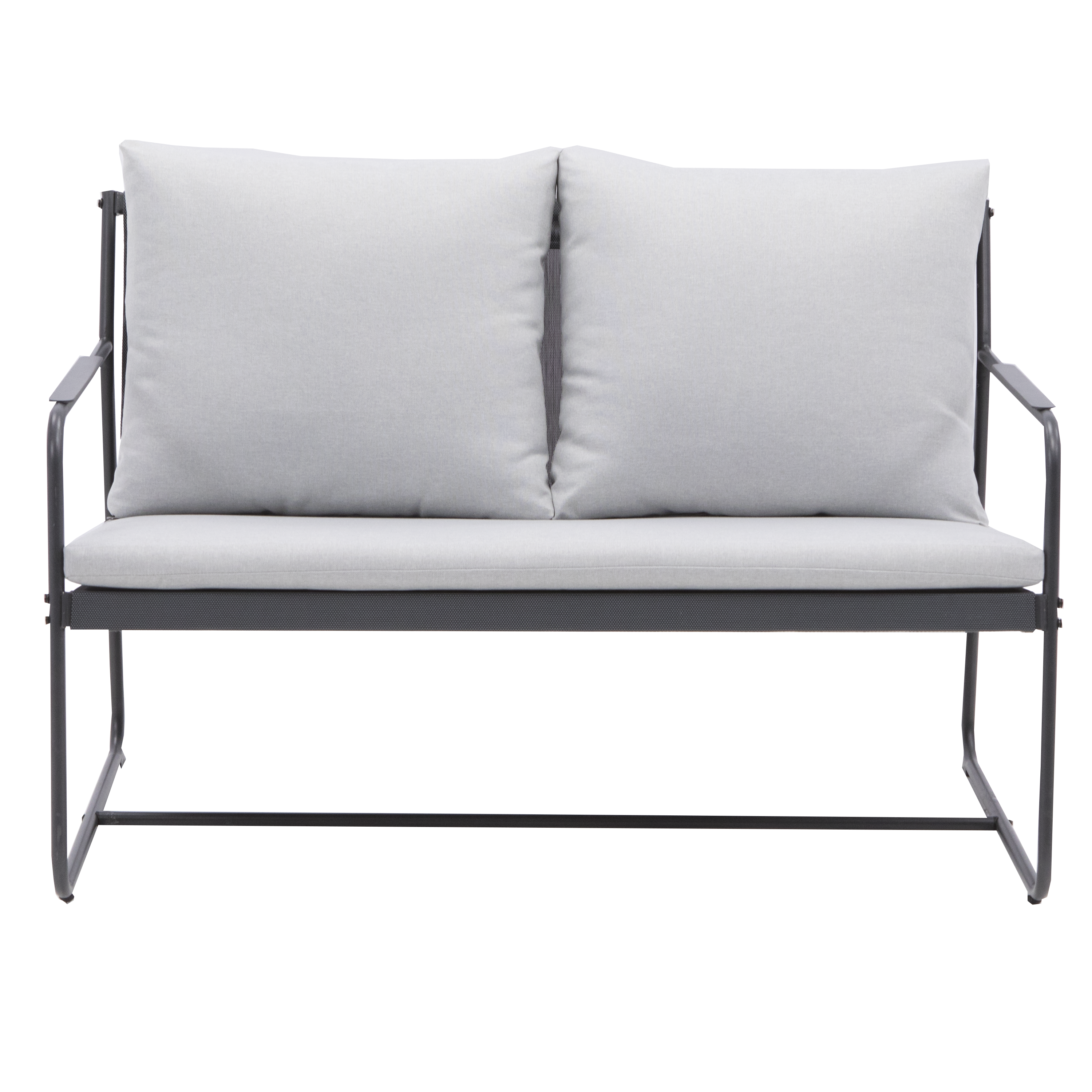 Salotto da giardino per 4 persone antracite  Fino NATERIAL con cuscini in poliestere grigio - 8