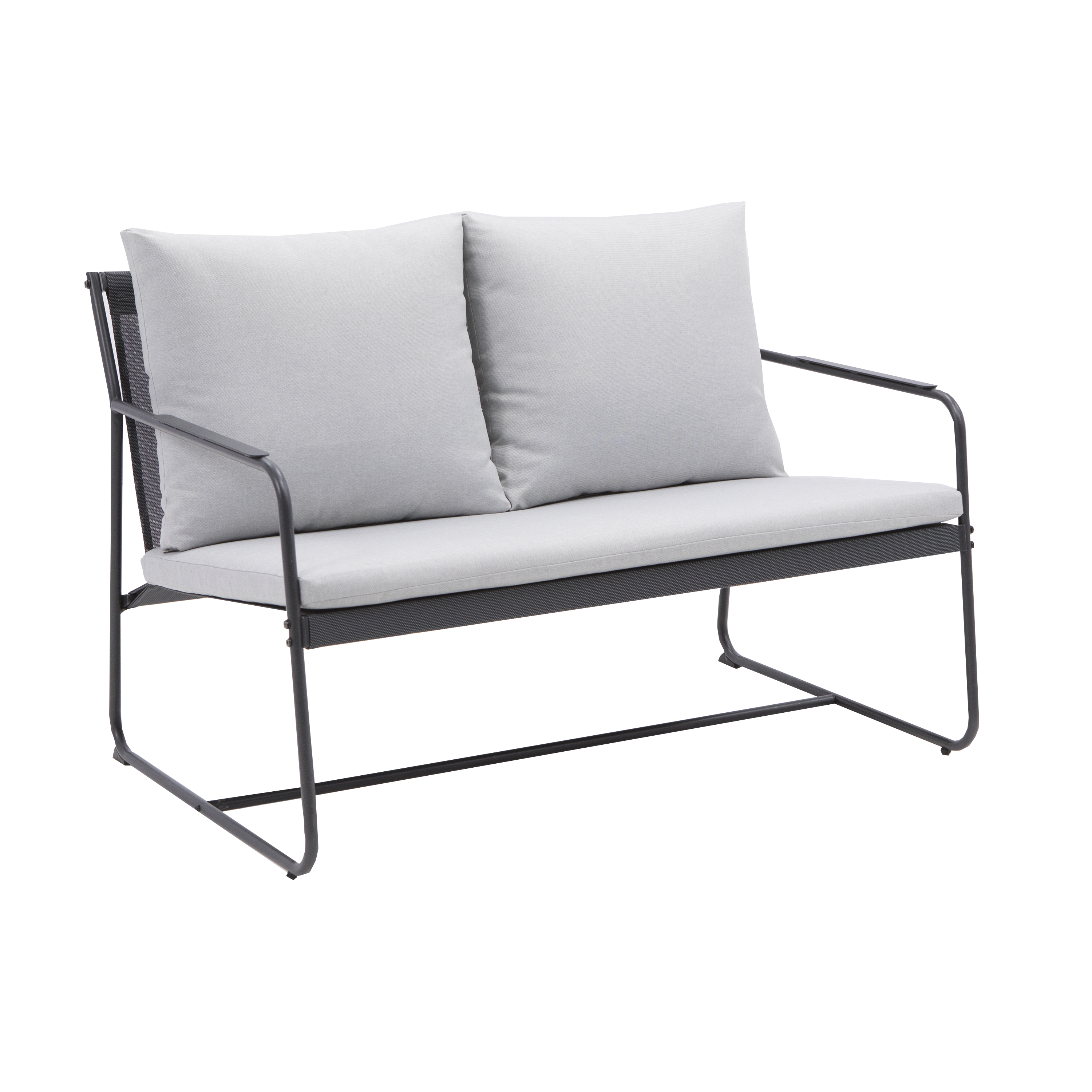 Salotto da giardino per 4 persone antracite  Fino NATERIAL con cuscini in poliestere grigio - 9